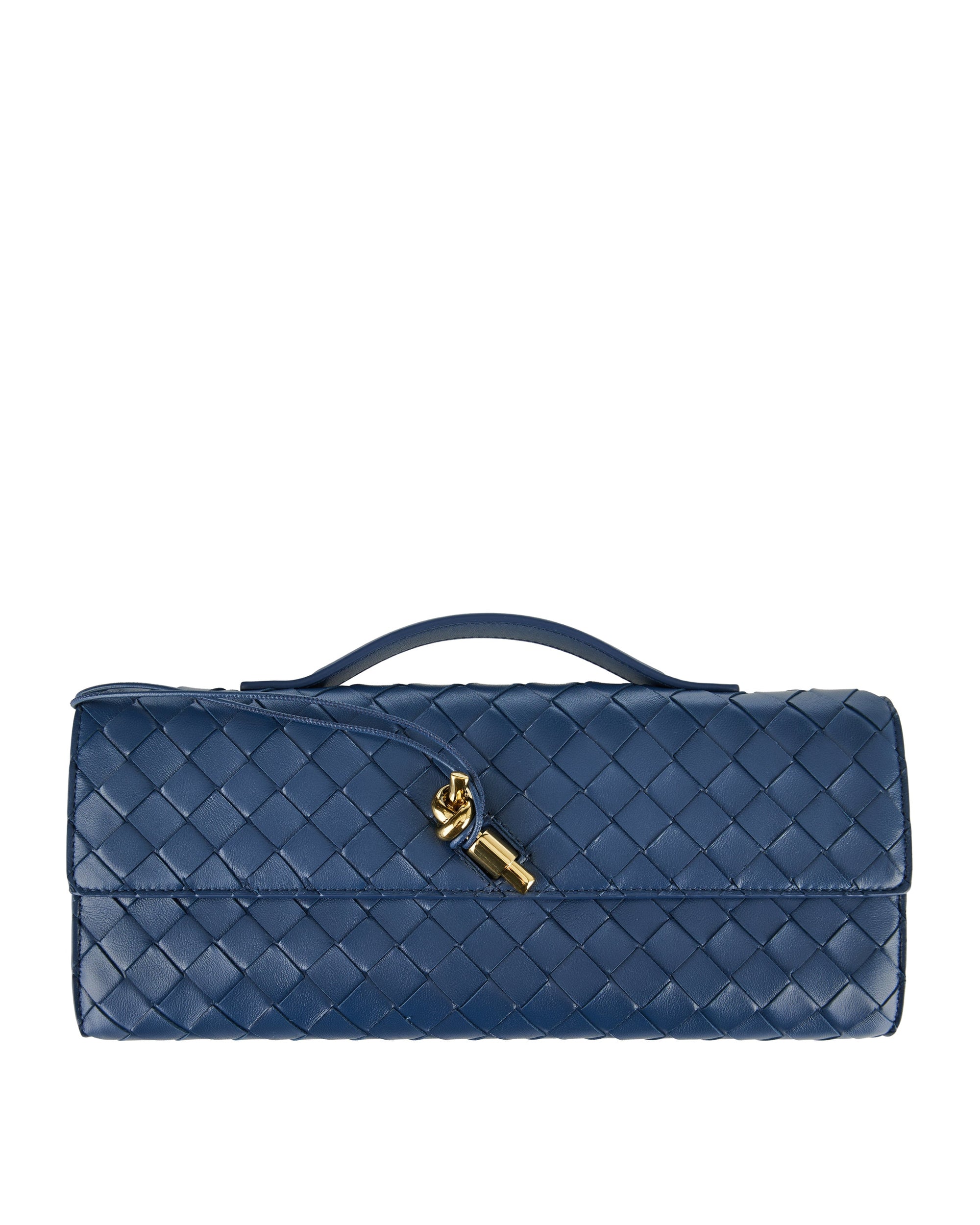 Andiamo Leather Clutch Bottega veneta – Гарантія оригінальності – боковий вид
