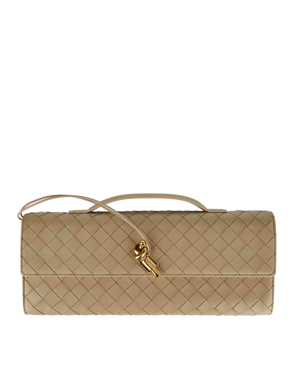 Andiamo Leather Clutch Bottega veneta – Гарантія оригінальності – боковий вид
