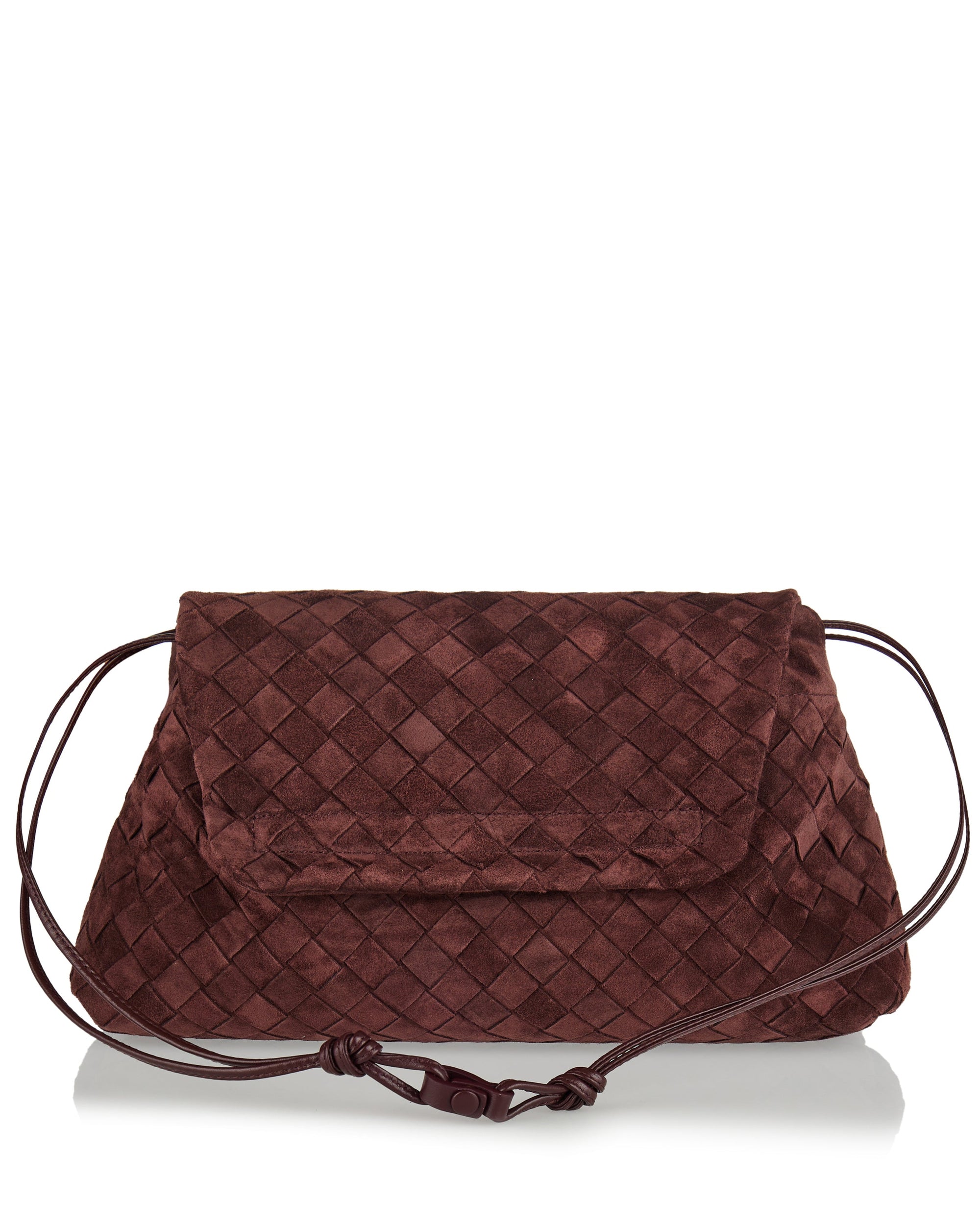 Giorno Intrecciato Suede Pouch Bottega veneta оригінал – Купити в Україні – детальний вид