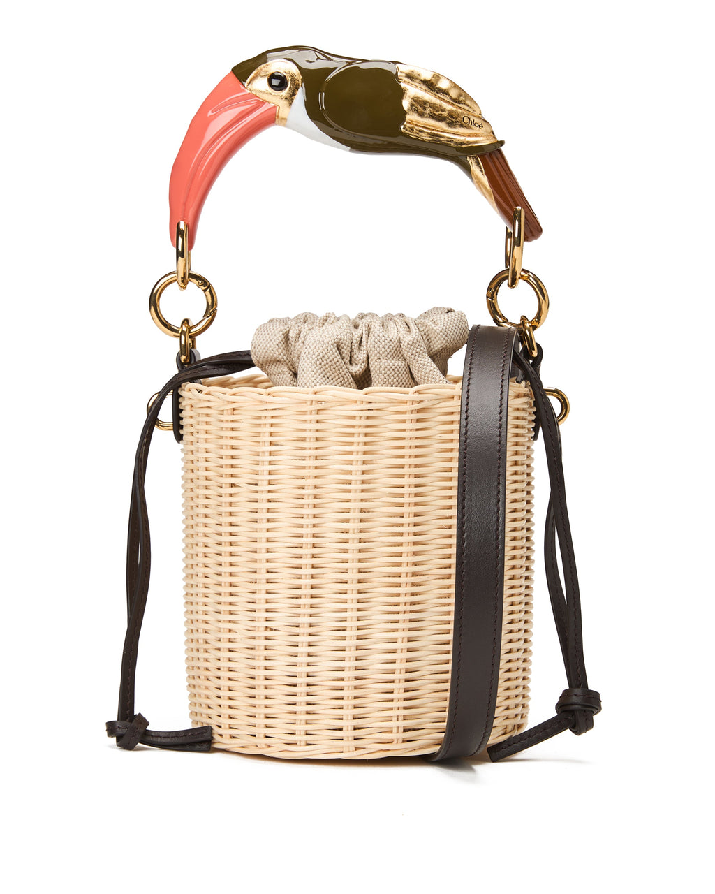 Tropicus Small Leather Trimmed Bucket Bag Chloe – Гарантія оригінальності – боковий вид