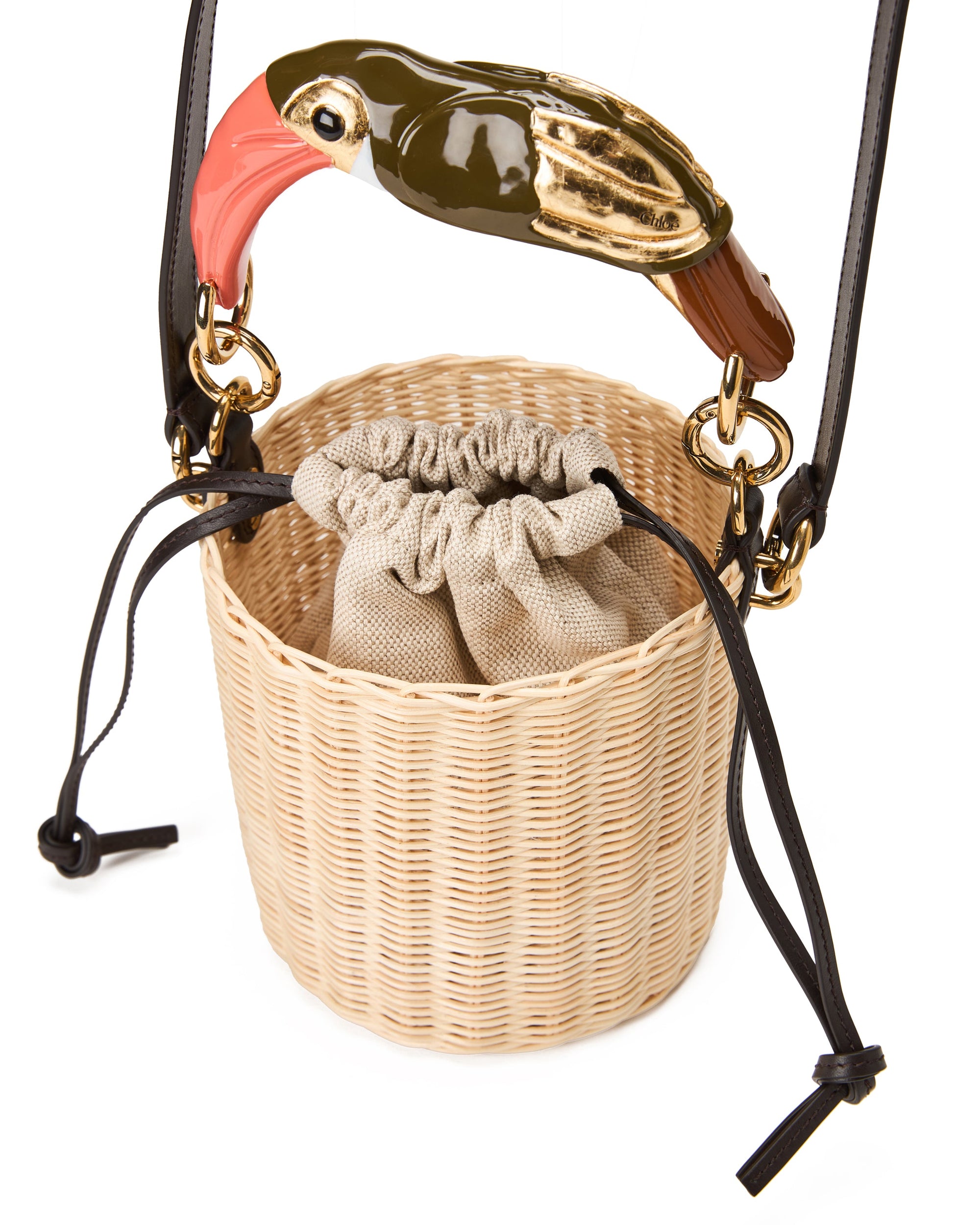 Tropicus Small Leather Trimmed Bucket Bag Chloe – Гарантія оригінальності – збільшений вид