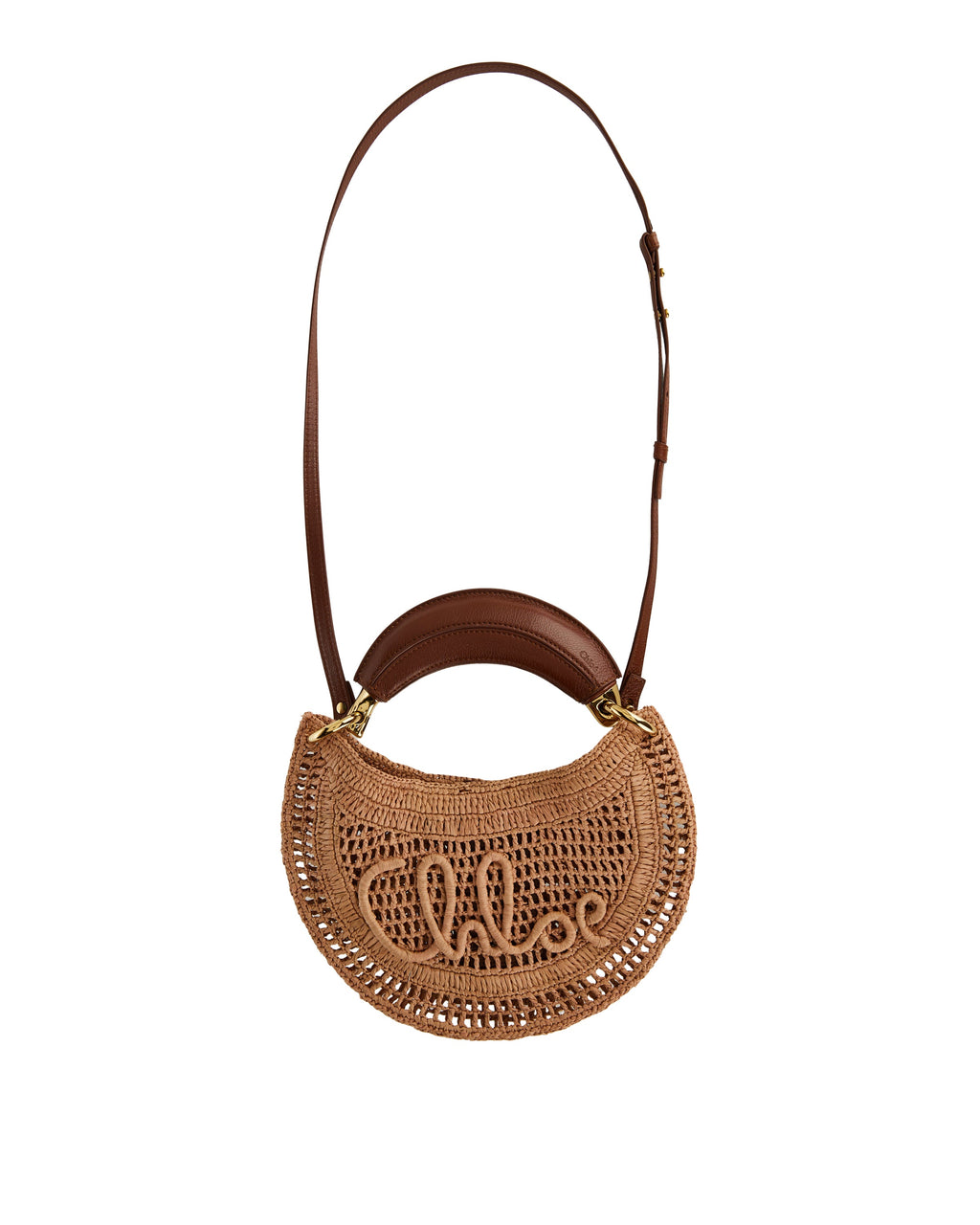 Raffia Summer Banana Mini Shoulder Bag Chloe – Гарантія оригінальності – боковий вид