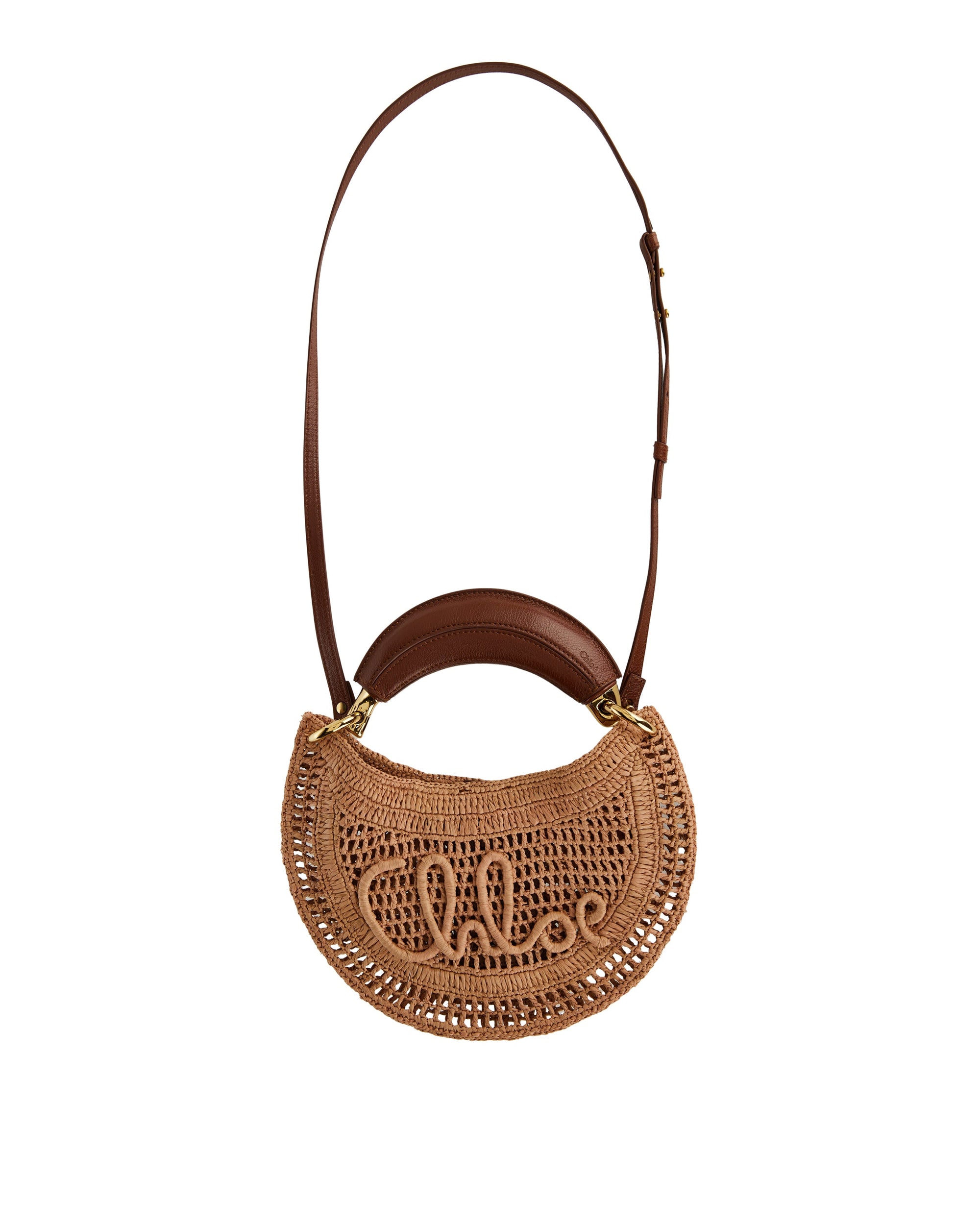 Raffia Summer Banana Mini Shoulder Bag Chloe – Гарантія оригінальності – боковий вид