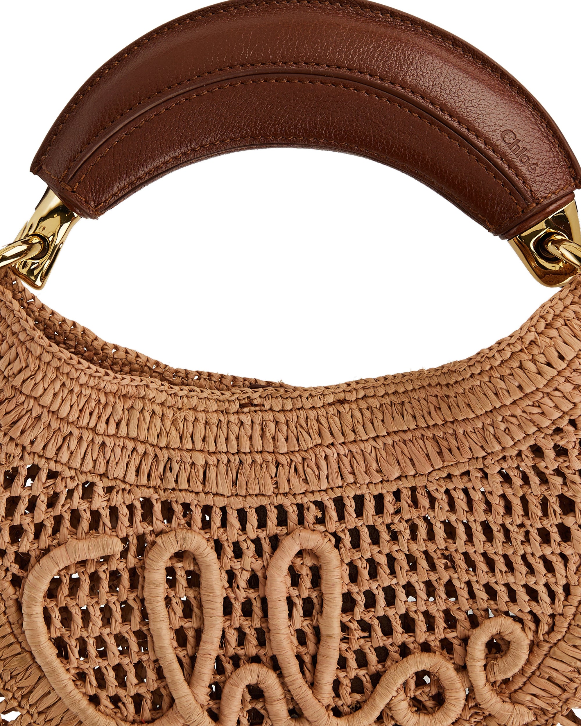 Raffia Summer Banana Mini Shoulder Bag Chloe – Гарантія оригінальності – детальний вид