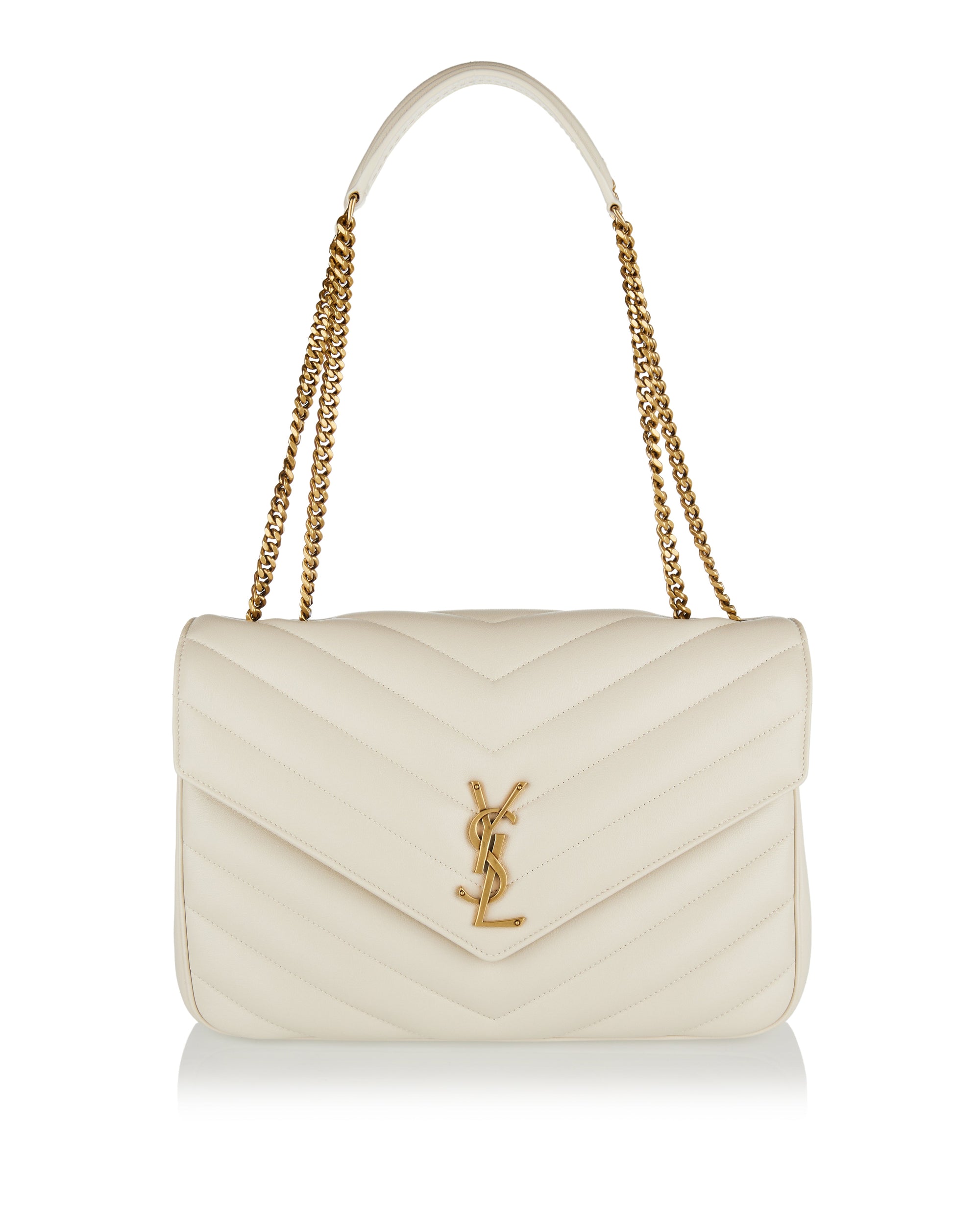 Оригінальна Loulou Large Matelassé Leather Shoulder Bag Saint laurent – боковий вид