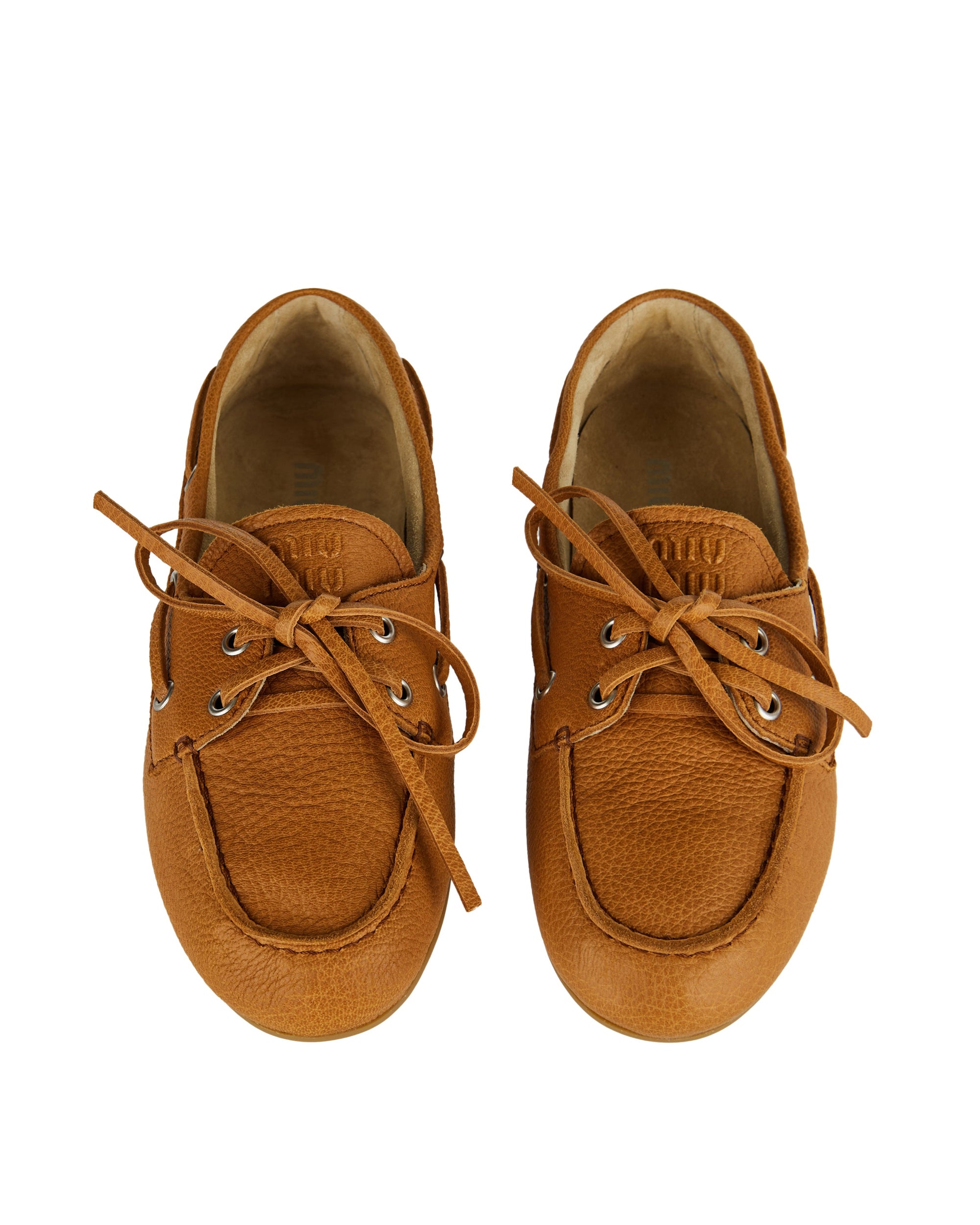 Vintage Effect Leather Loafers Miu miu – Гарантія оригінальності – збільшений вид