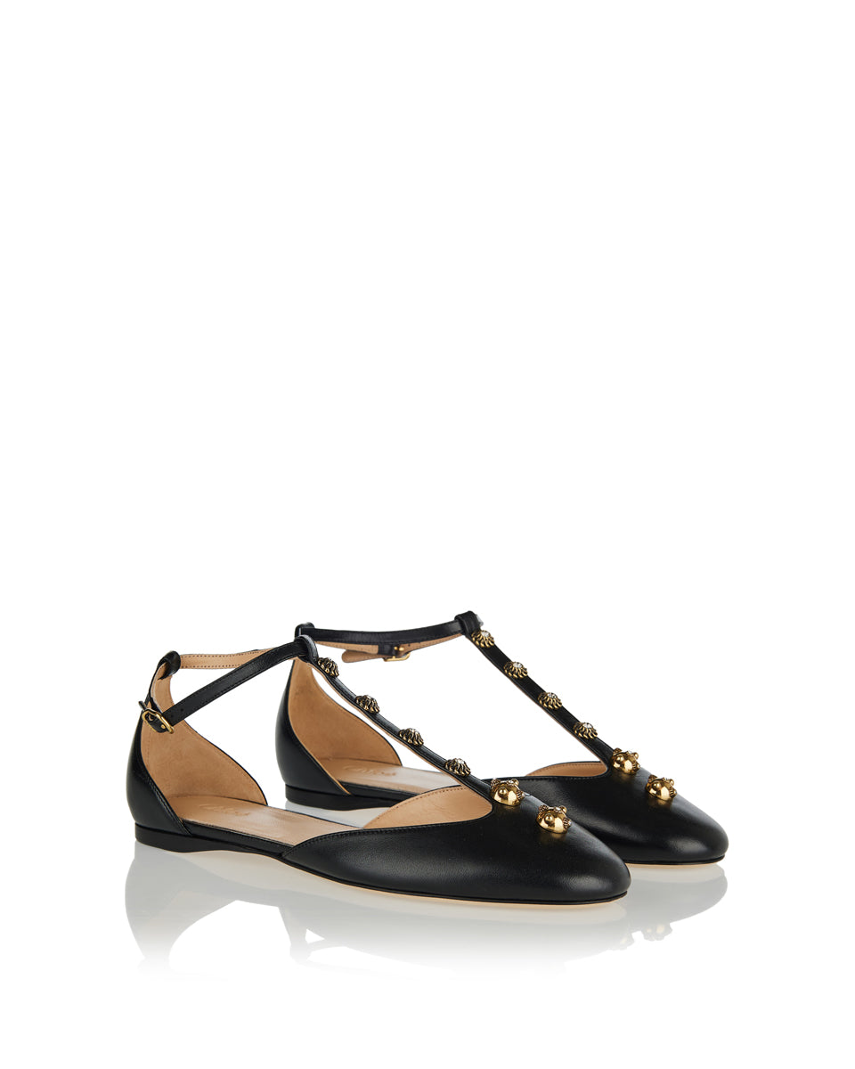 Celeste Embellished Leather Ballet Flats Chloe оригінал – Купити в Україні – вид ззаду