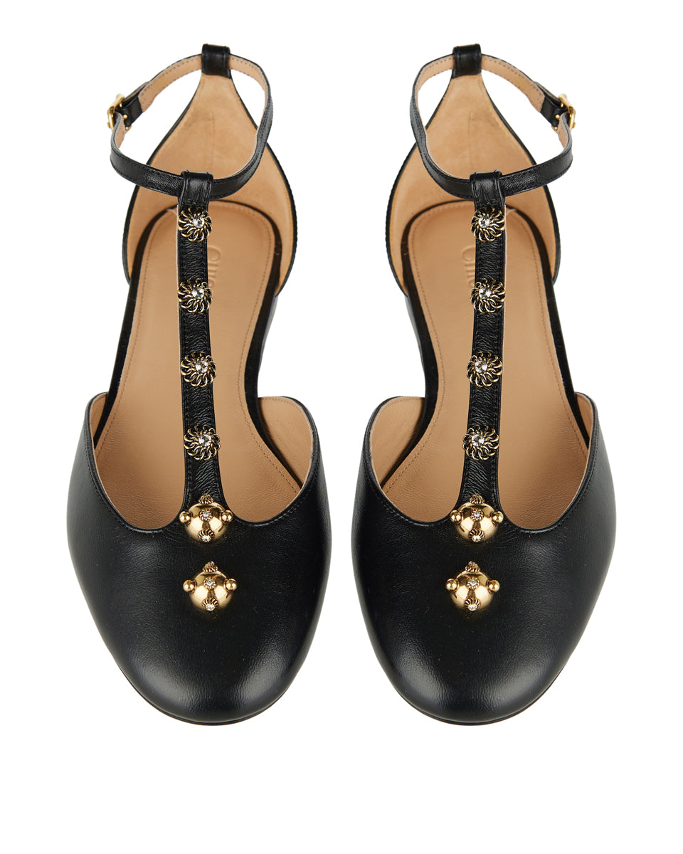 Celeste Embellished Leather Ballet Flats Chloe оригінал – Купити в Україні – збільшений вид