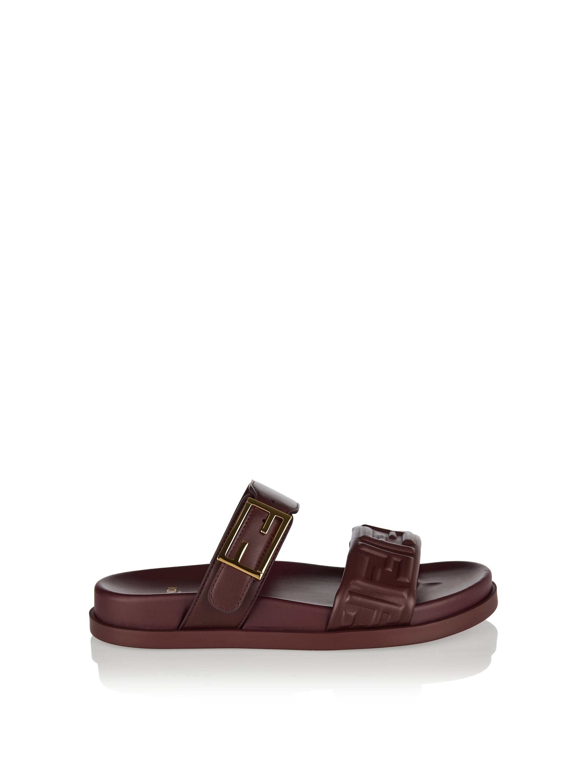 Оригінальна Feel Ff Embossed Leather Slides Fendi – боковий вид