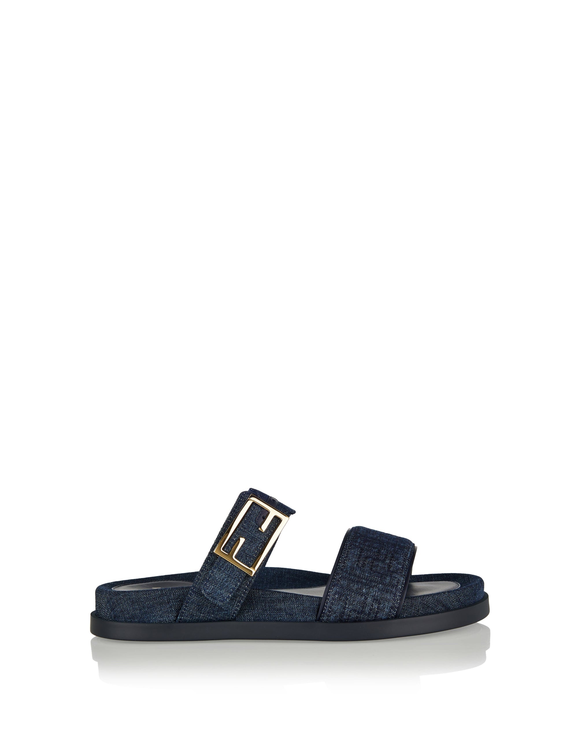Feel Ff Embossed Denim Slides Fendi – Гарантія оригінальності – боковий вид