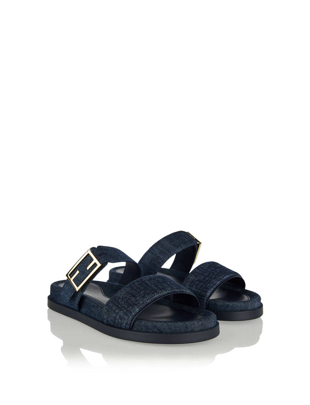 Feel Ff Embossed Denim Slides Fendi – Гарантія оригінальності – вид ззаду