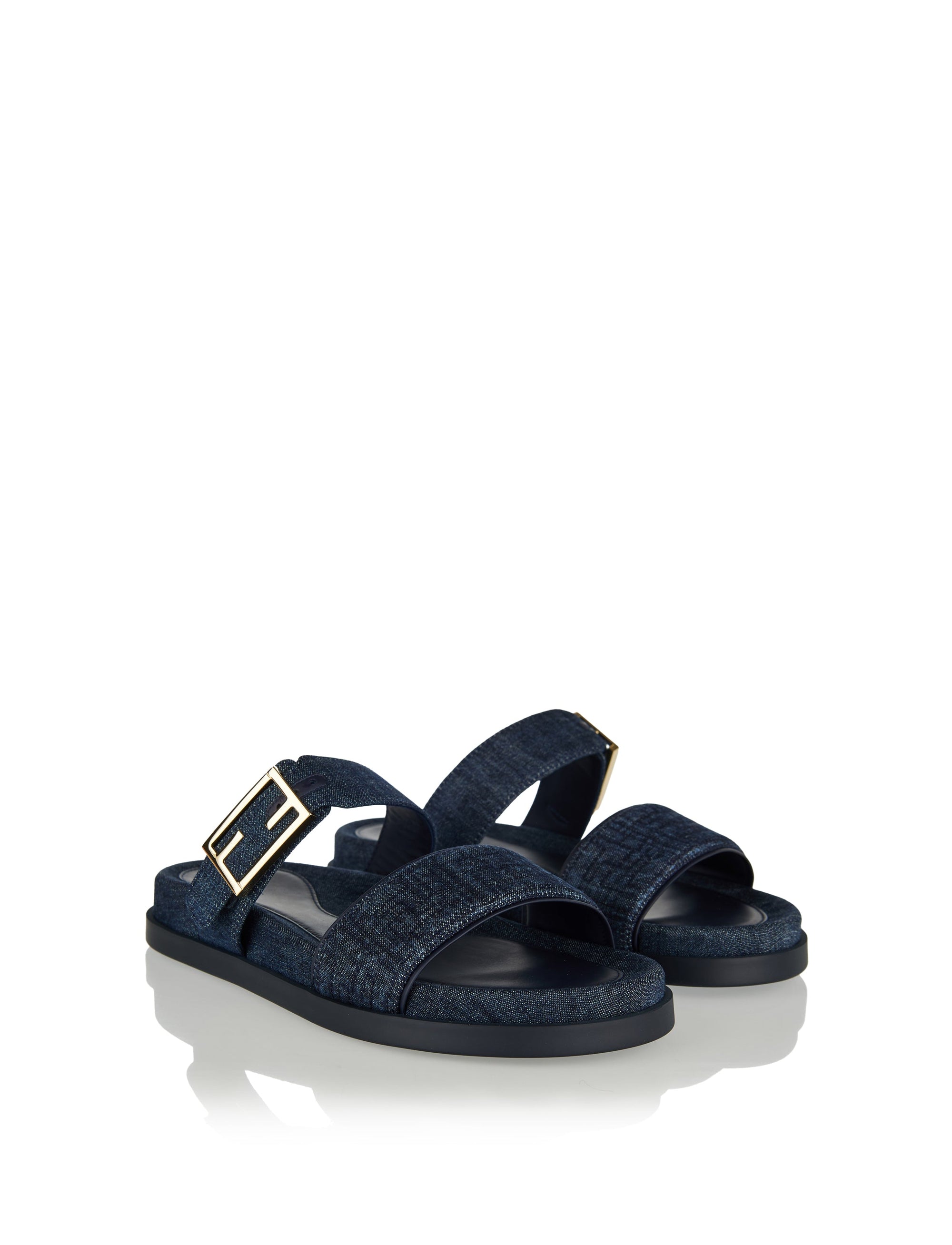 Feel Ff Embossed Denim Slides Fendi – Гарантія оригінальності – вид ззаду