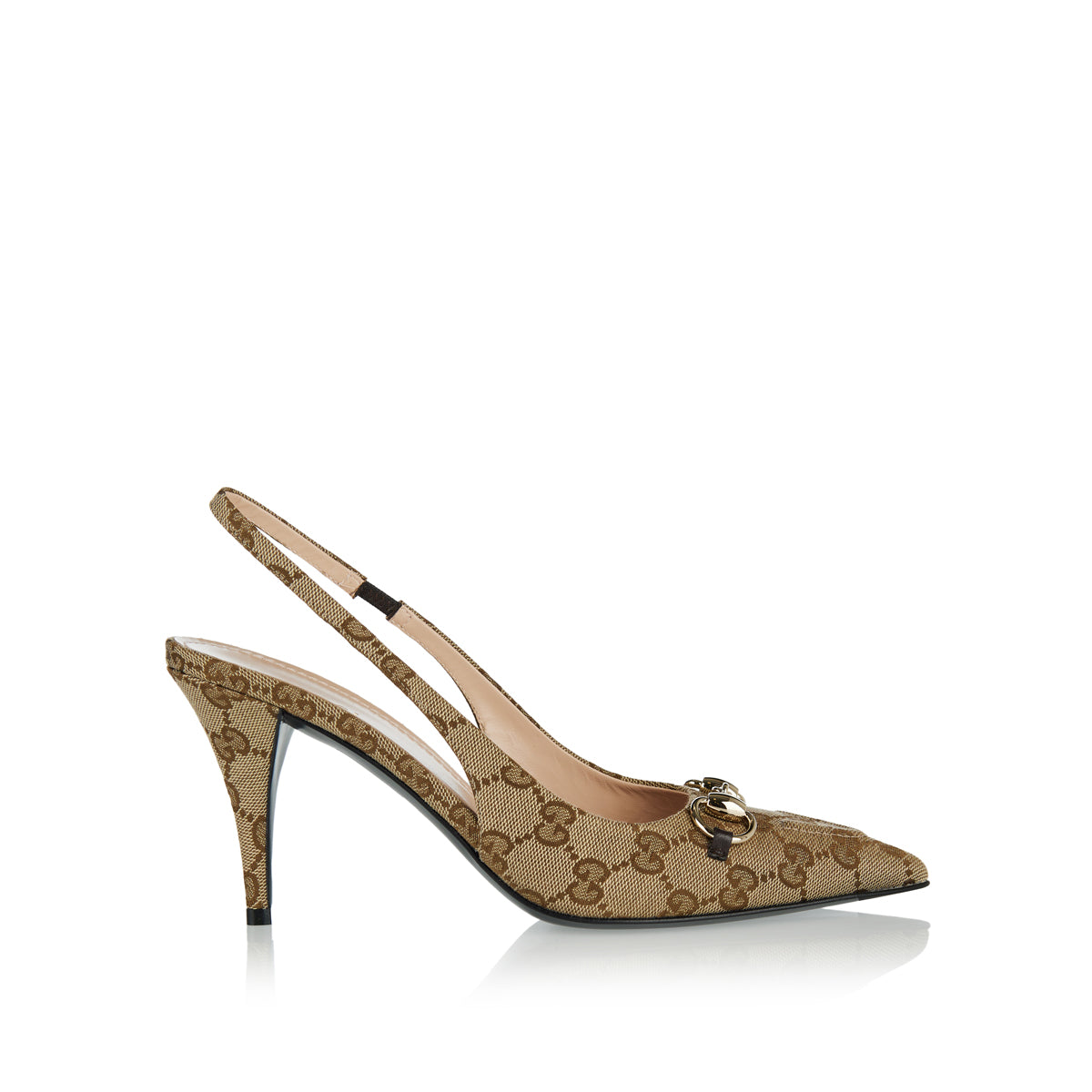 Оригінальна Gg Canvas Slingback Pumps Gucci – боковий вид