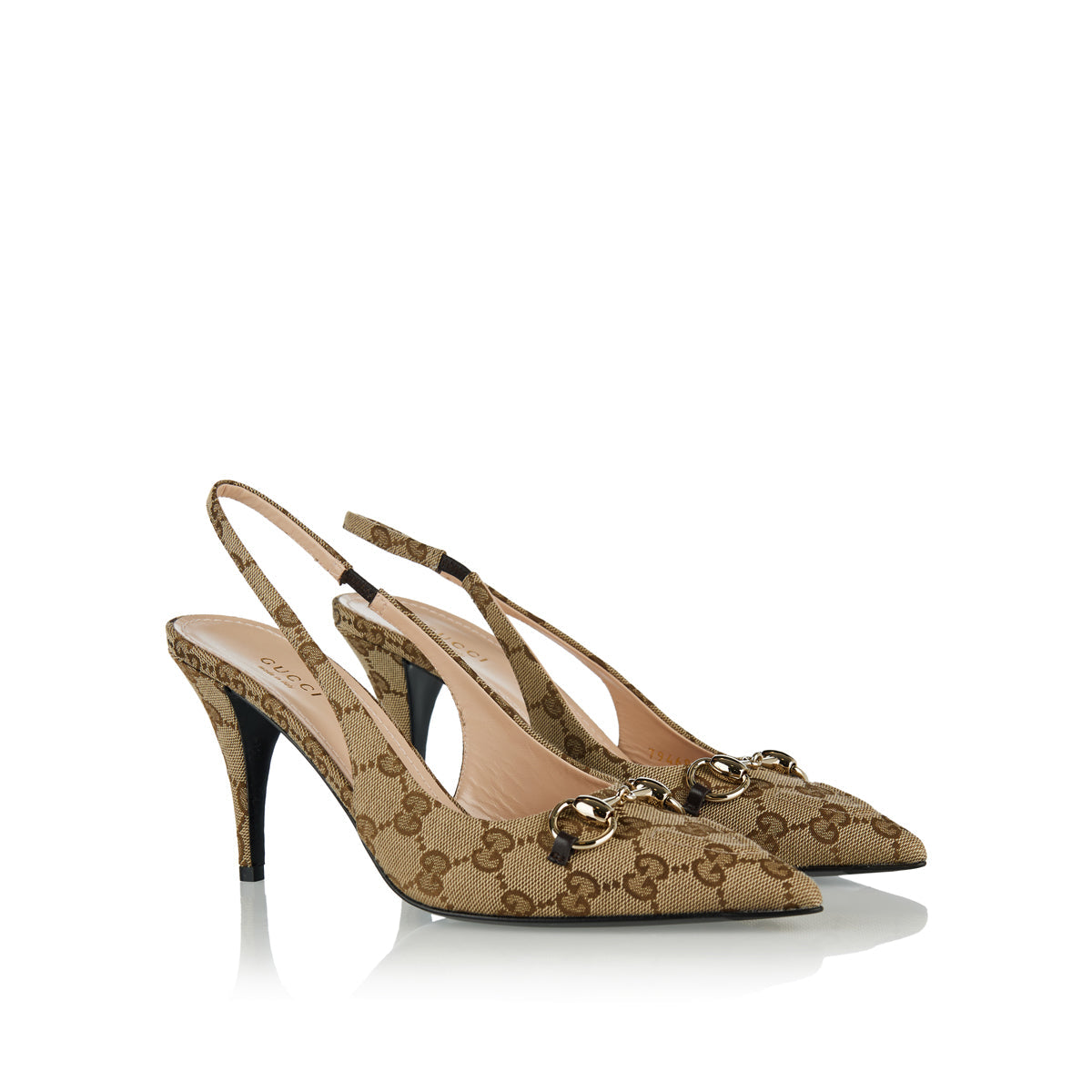 Оригінальна Gg Canvas Slingback Pumps Gucci – вид ззаду