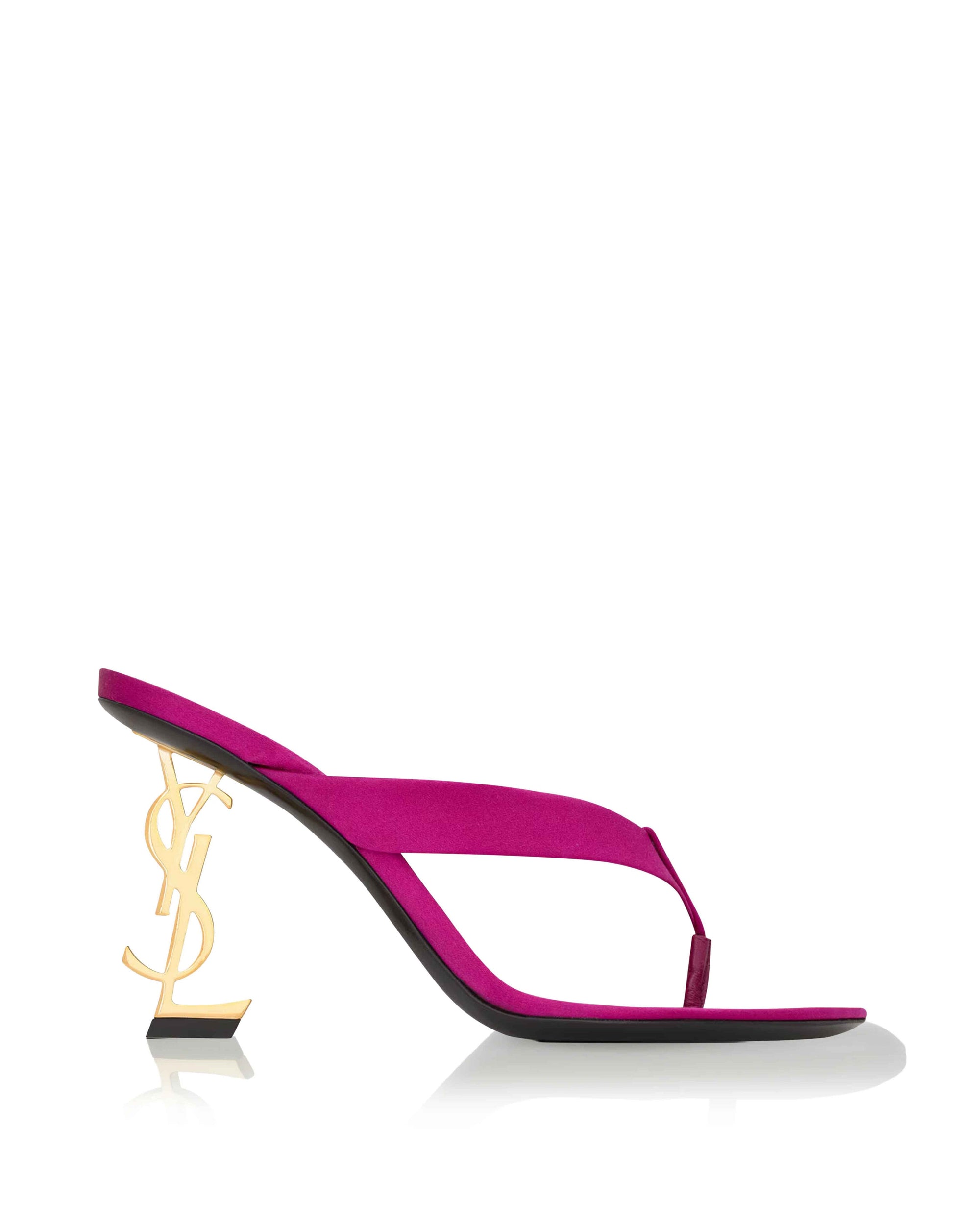 Opyum Crêpe Satin Thong Sandals Saint laurent – Гарантія оригінальності – боковий вид