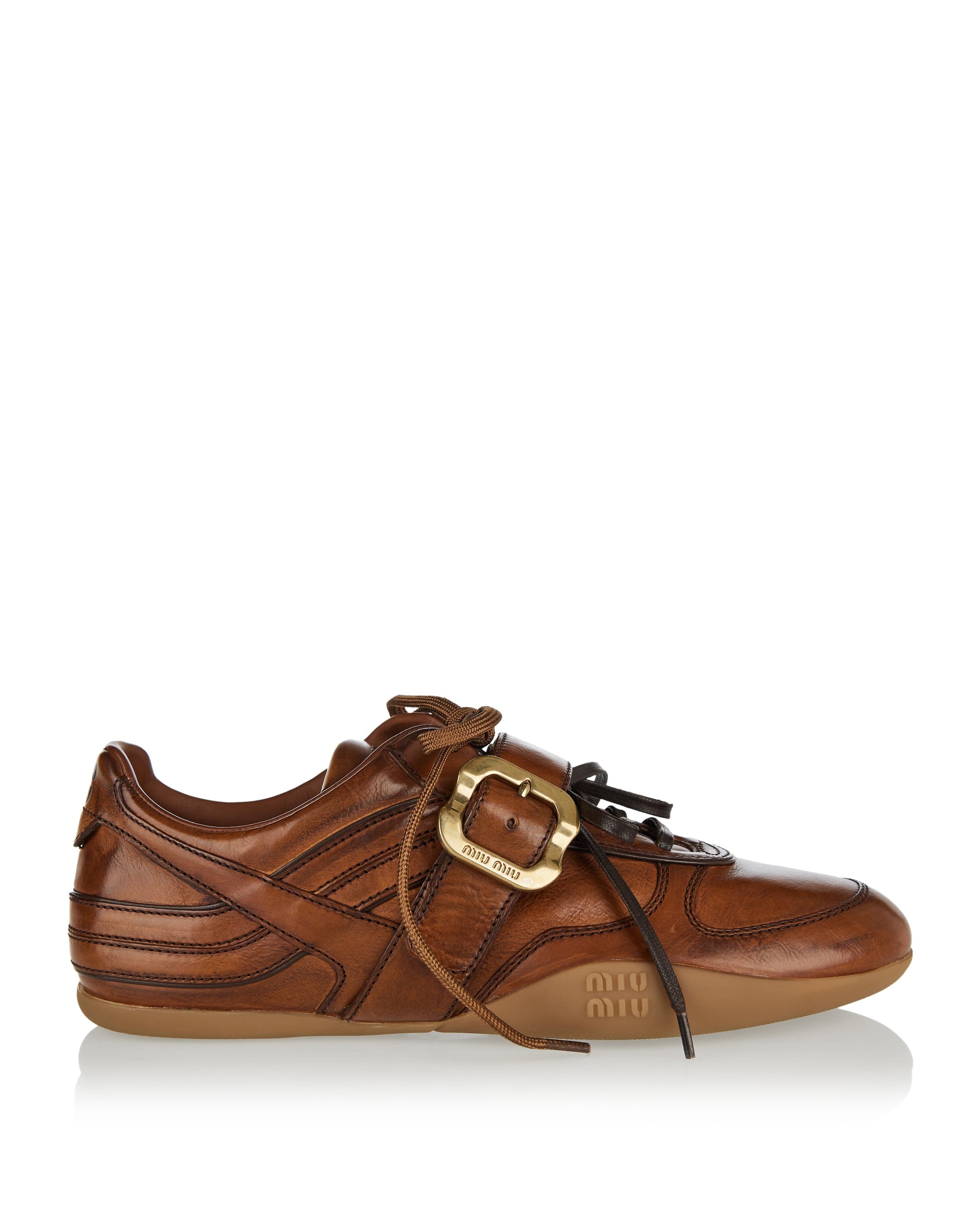 Leather Sneakers With Buckle Miu miu – Гарантія оригінальності – боковий вид