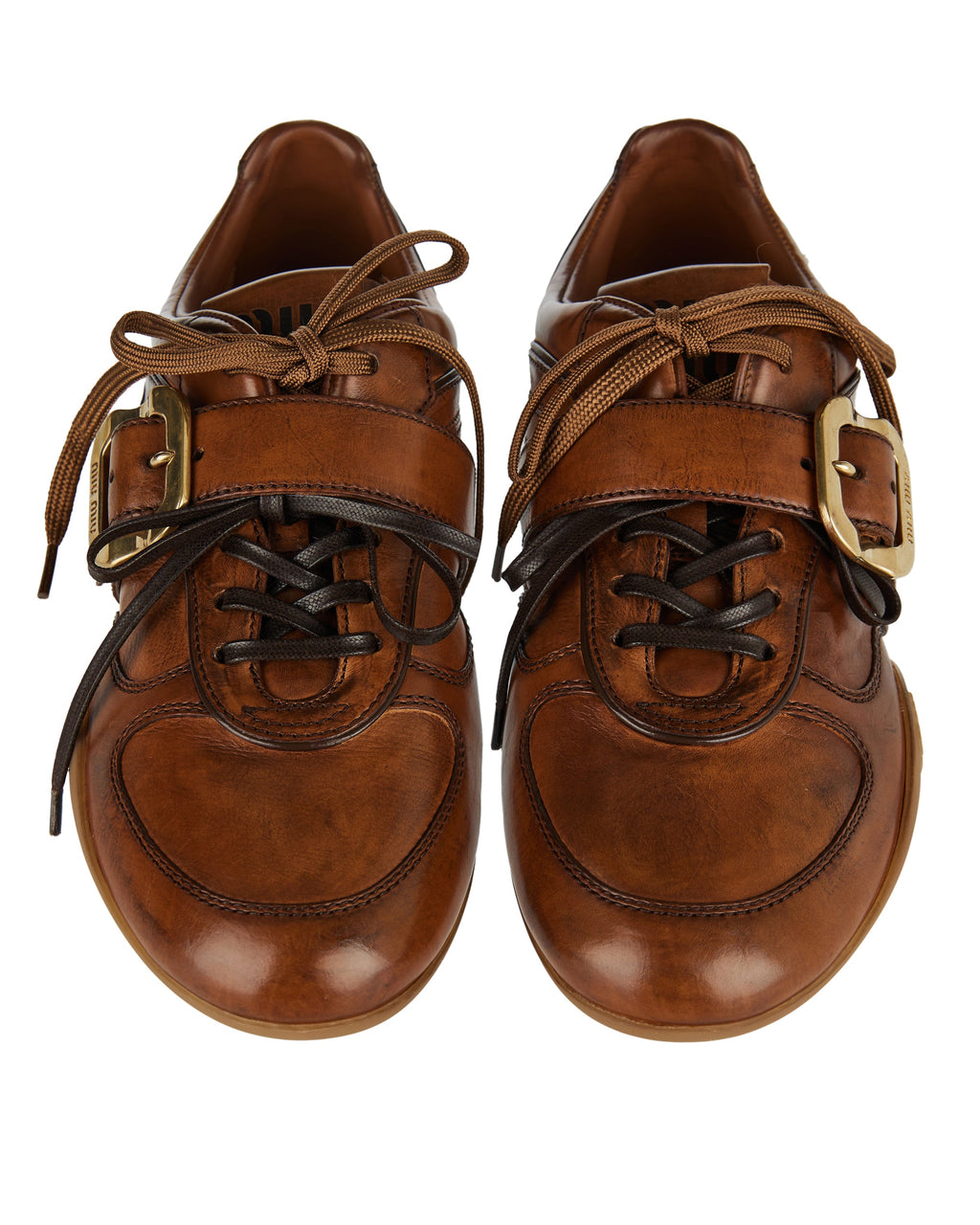 Leather Sneakers With Buckle Miu miu – Гарантія оригінальності – збільшений вид