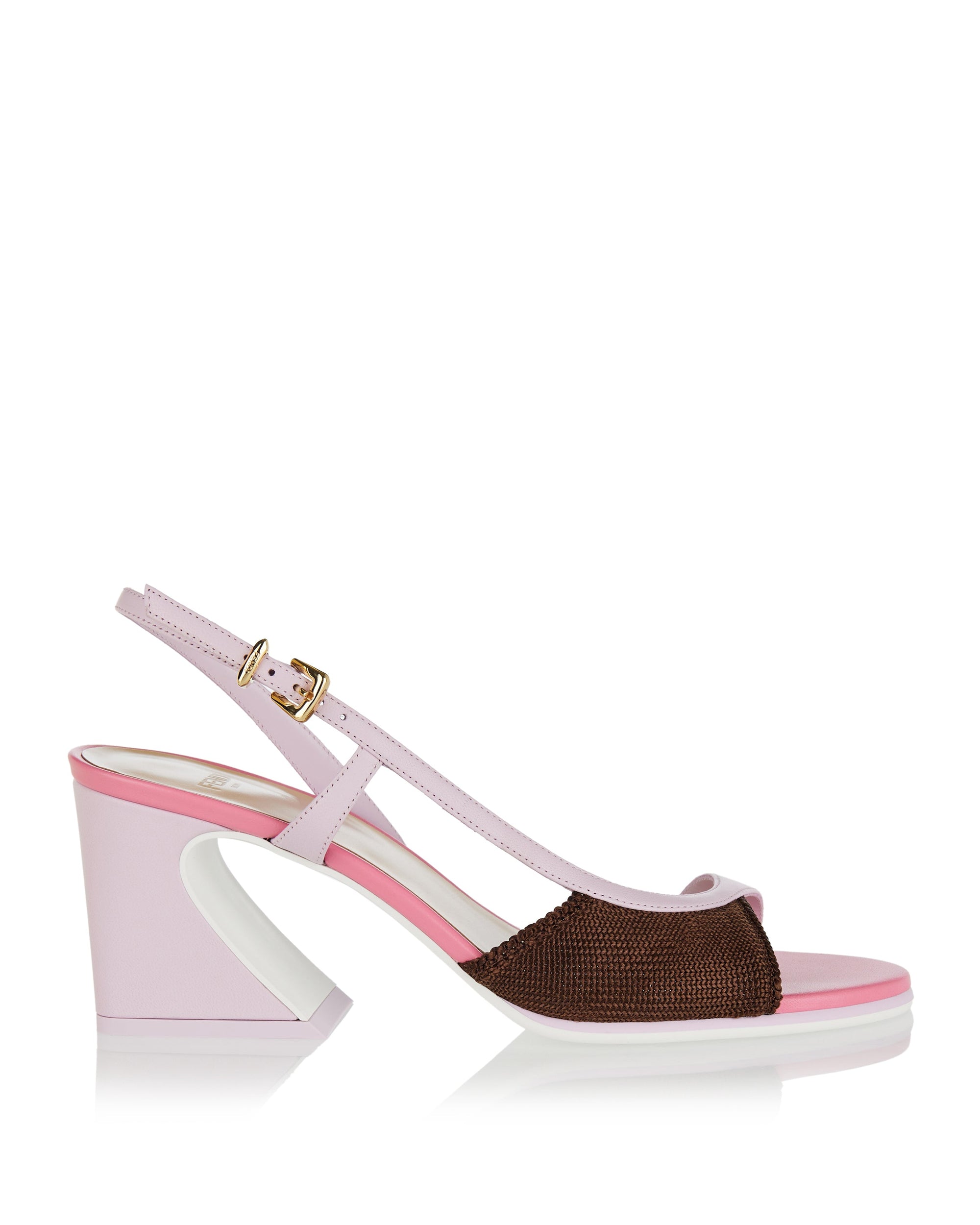 Arco Asymmetric Knit And Leather Sandals Fendi – Гарантія оригінальності – боковий вид