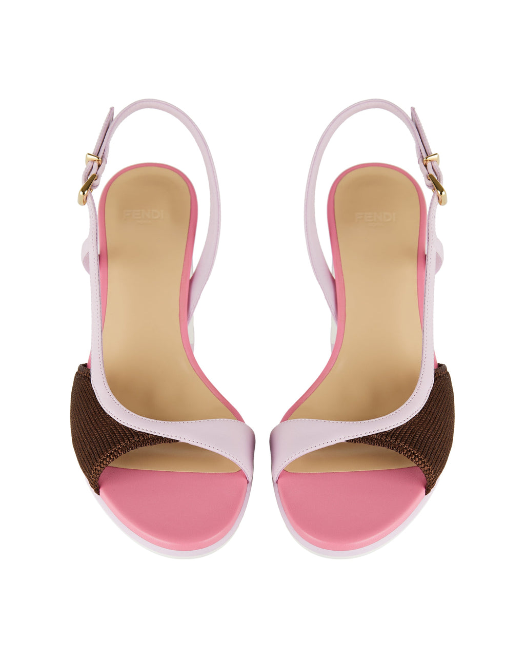 Arco Asymmetric Knit And Leather Sandals Fendi – Гарантія оригінальності – збільшений вид