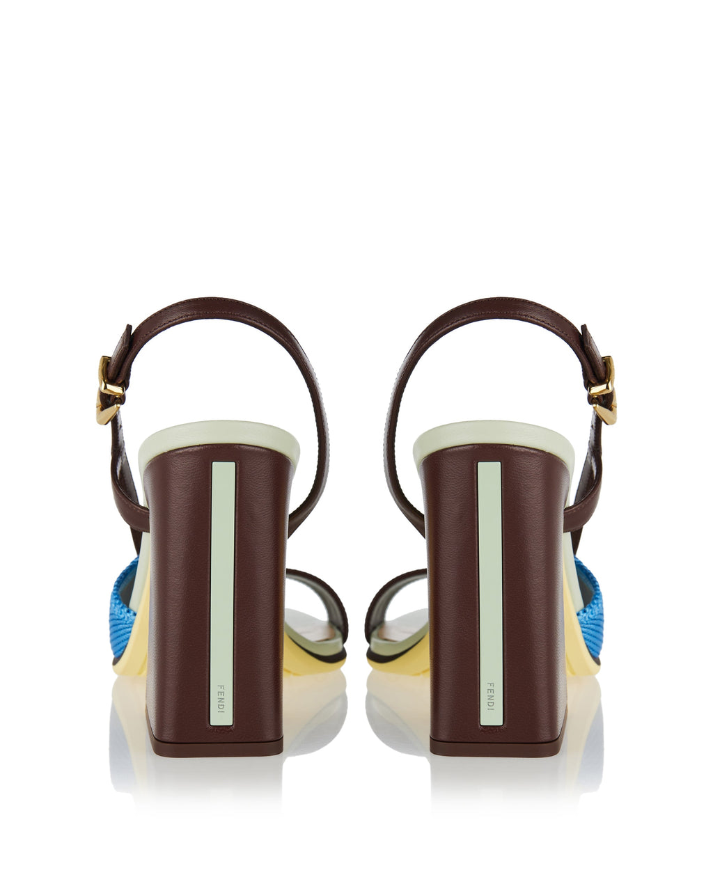 Arco Asymmetric Knit And Leather Sandals Fendi – Гарантія оригінальності – детальний вид
