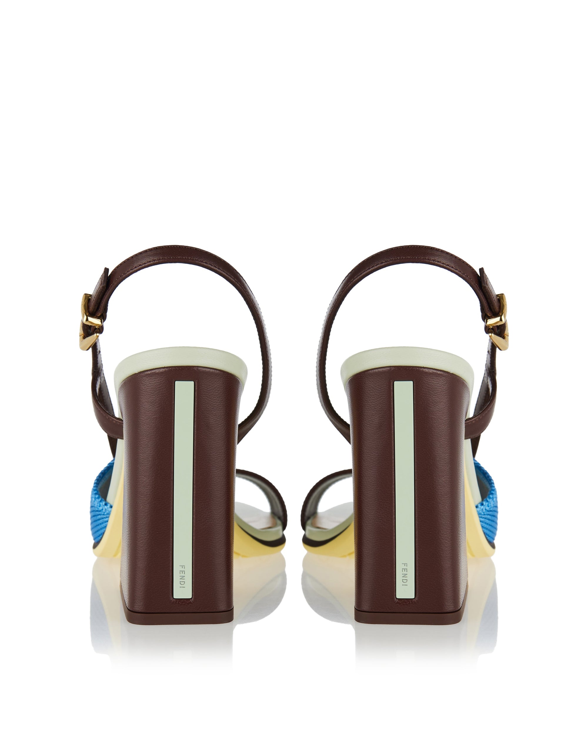 Arco Asymmetric Knit And Leather Sandals Fendi – Гарантія оригінальності – детальний вид