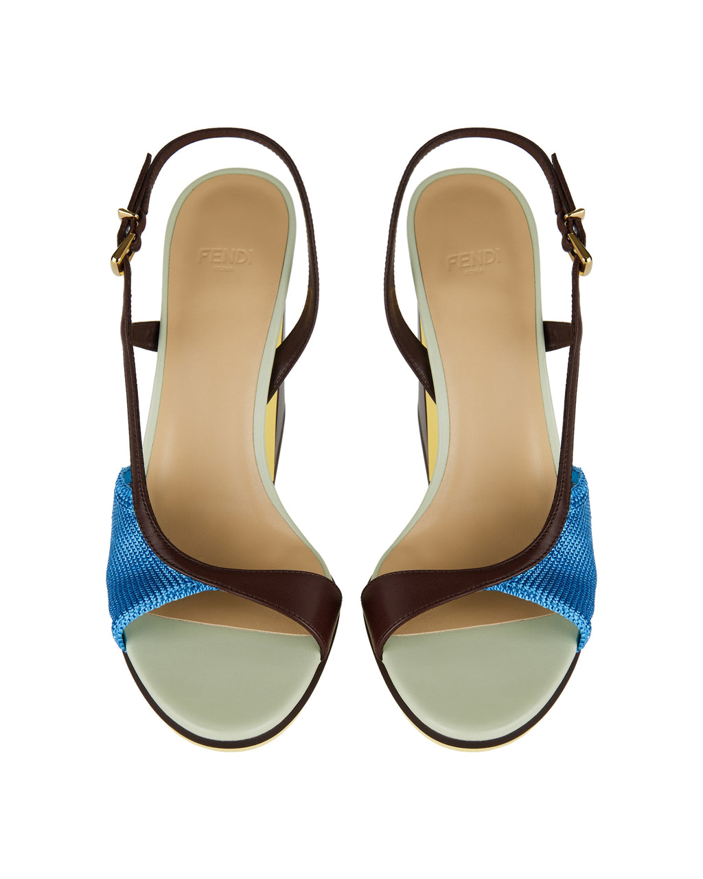 Arco Asymmetric Knit And Leather Sandals Fendi – Гарантія оригінальності – збільшений вид