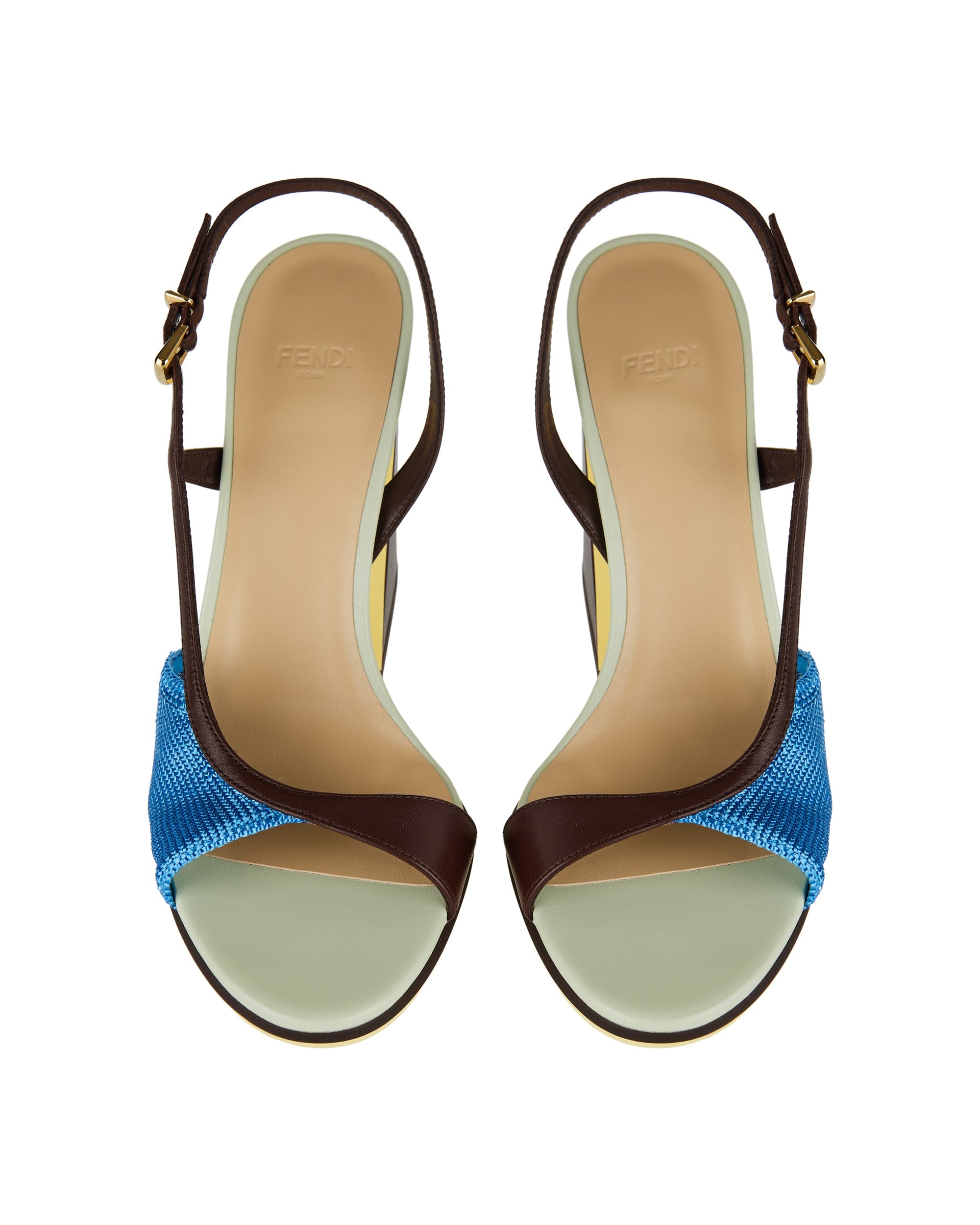 Arco Asymmetric Knit And Leather Sandals Fendi – Гарантія оригінальності – збільшений вид