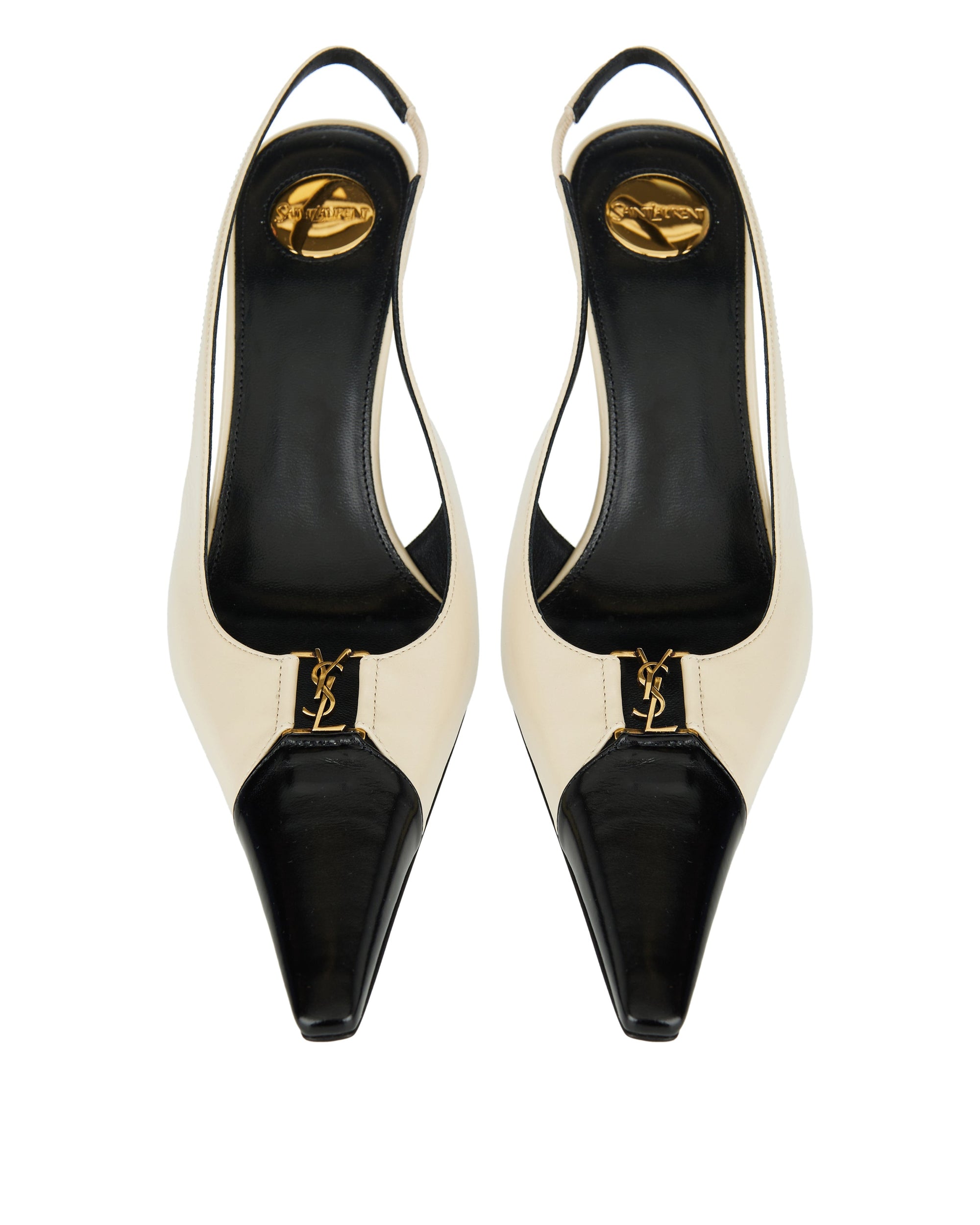 Babylone Embellished Two Tone Leather Slingback Pumps Saint laurent оригінал – Купити в Україні – збільшений вид
