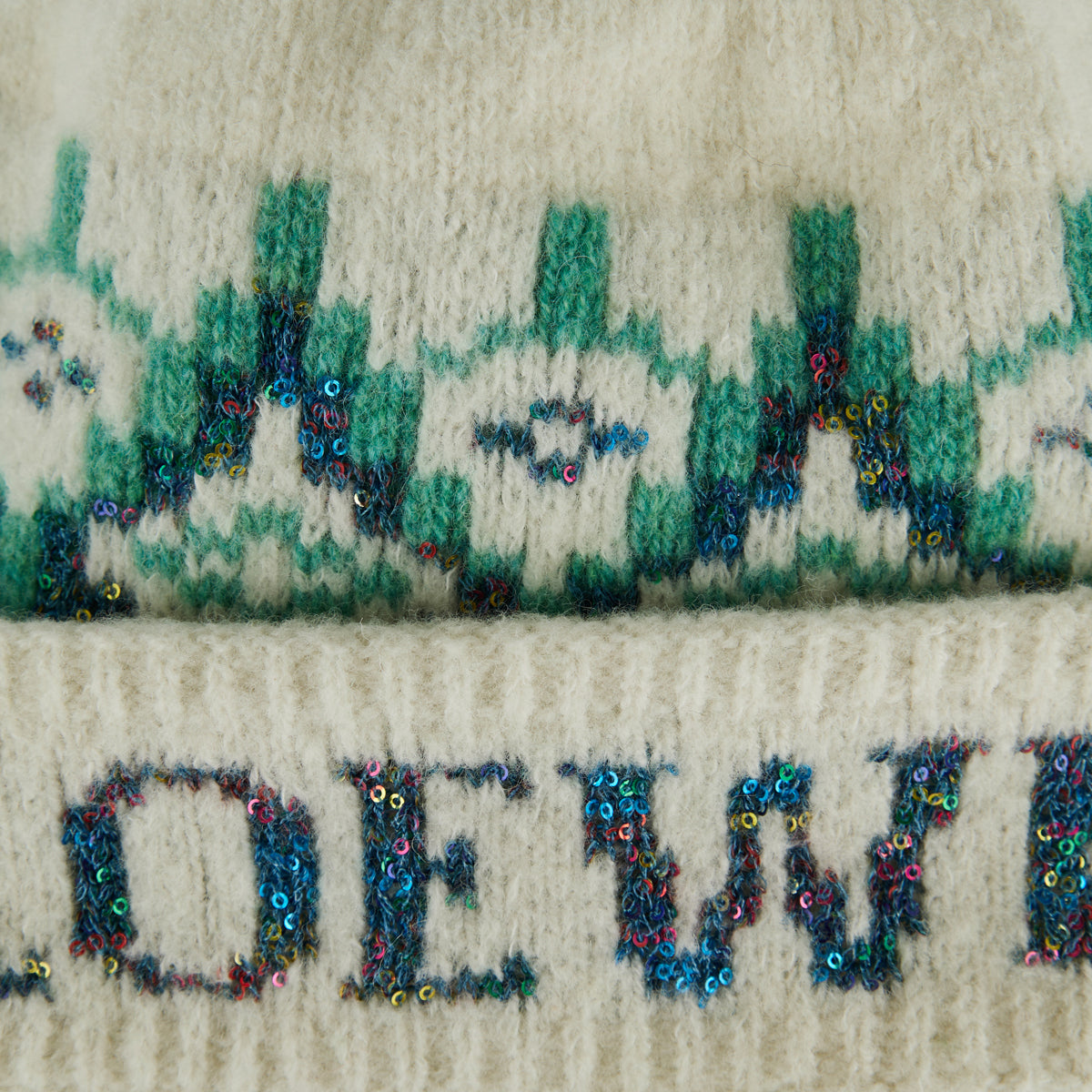 Wool Blend Fair Isle Beanie Loewe – Гарантія оригінальності – детальний вид