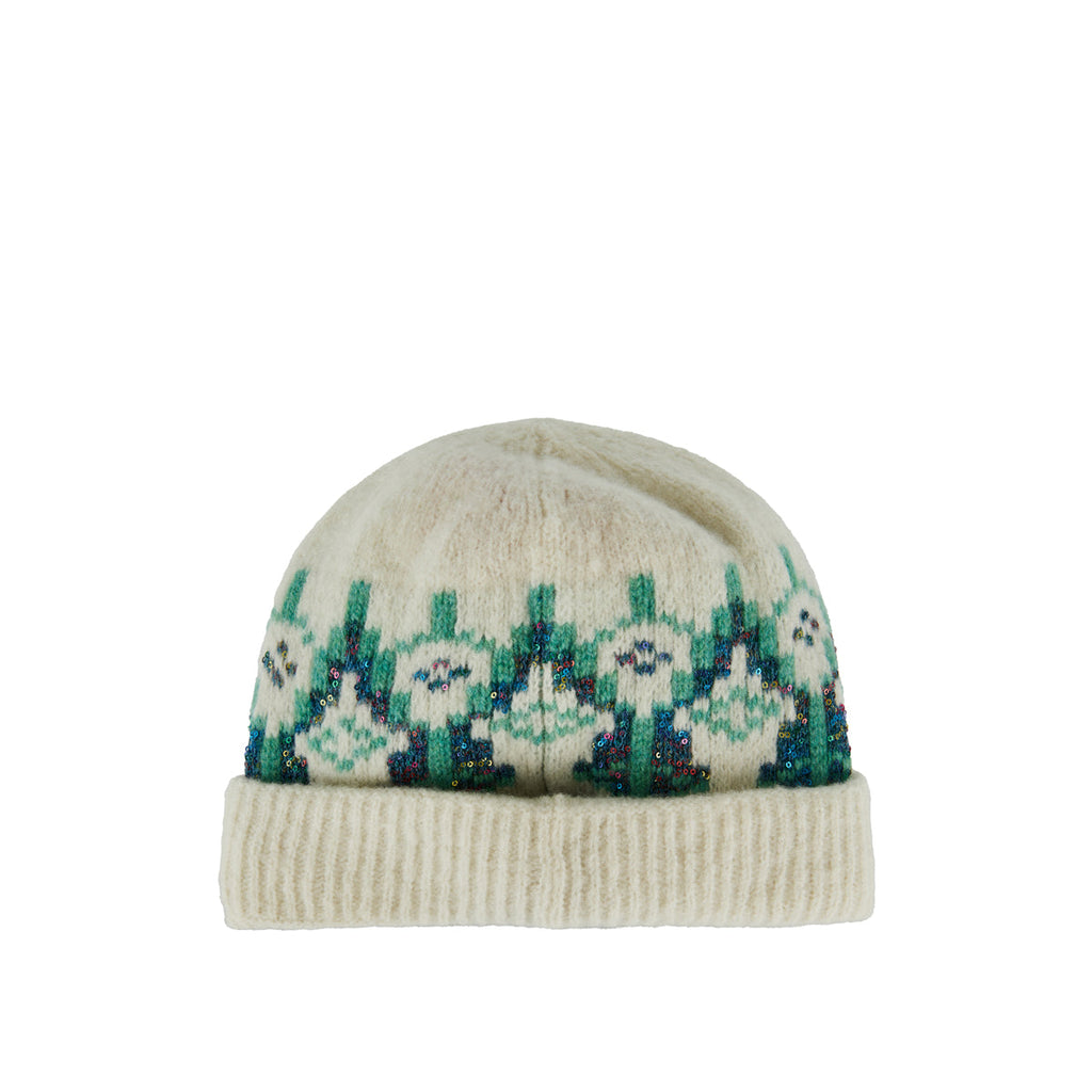 Wool Blend Fair Isle Beanie Loewe – Гарантія оригінальності – вид ззаду