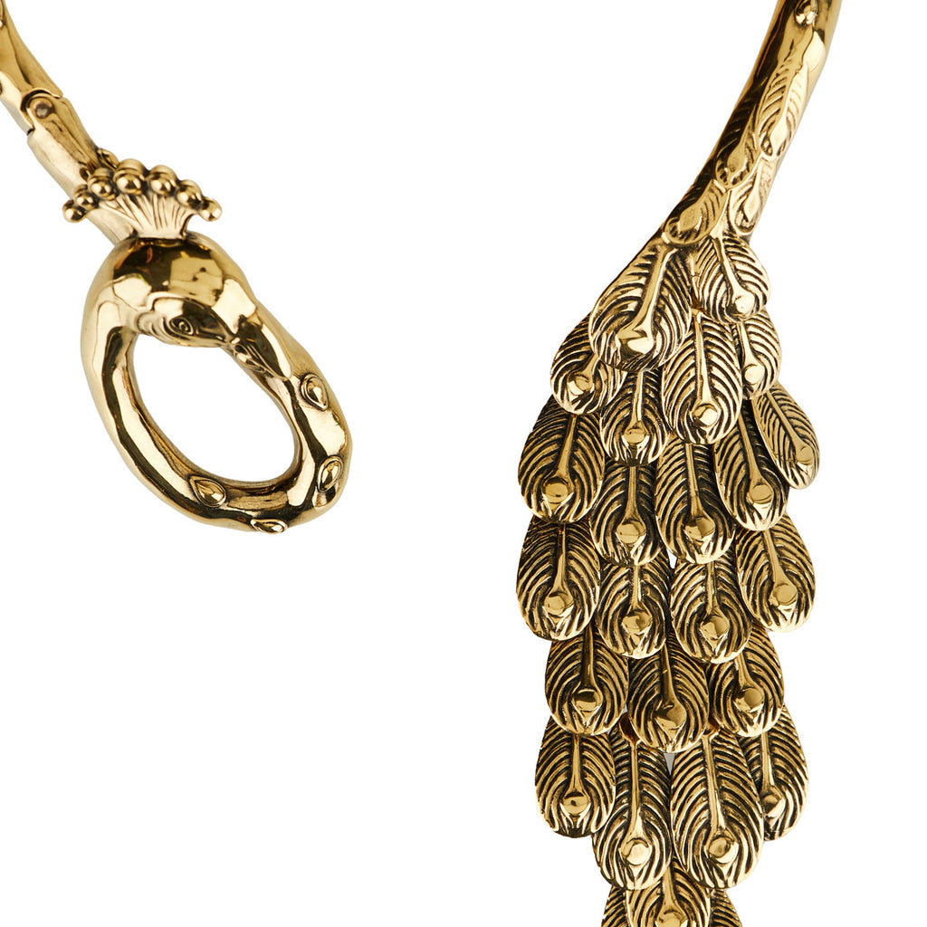 Peacock Gold Tone Choker Chloe – Гарантія оригінальності – вид ззаду
