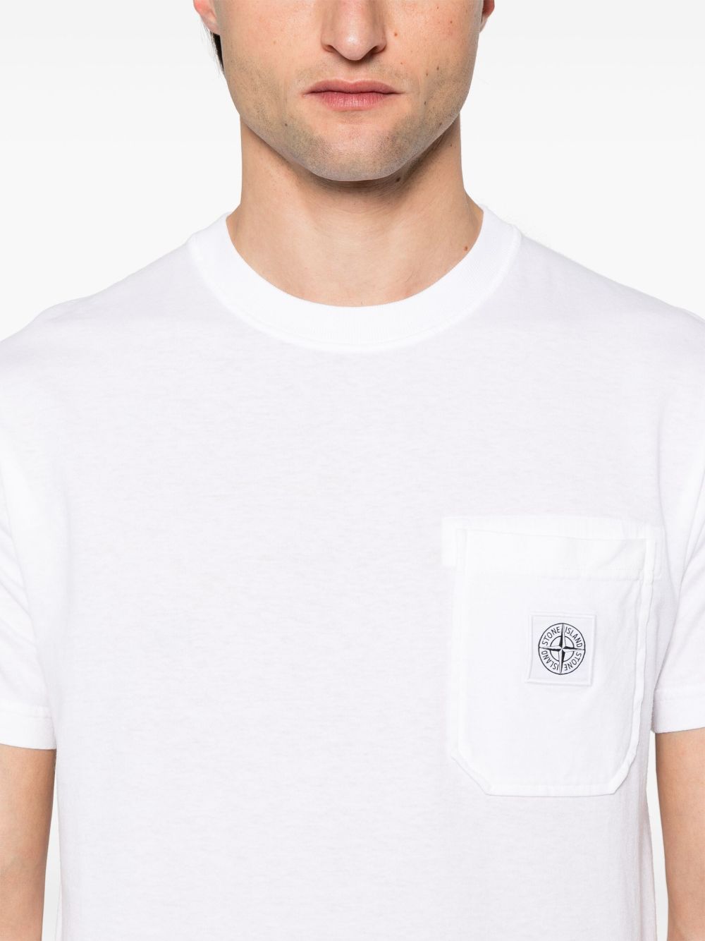 Compass-Motif T-Shirt Stone island оригінал – Купити в Україні – збільшений вид