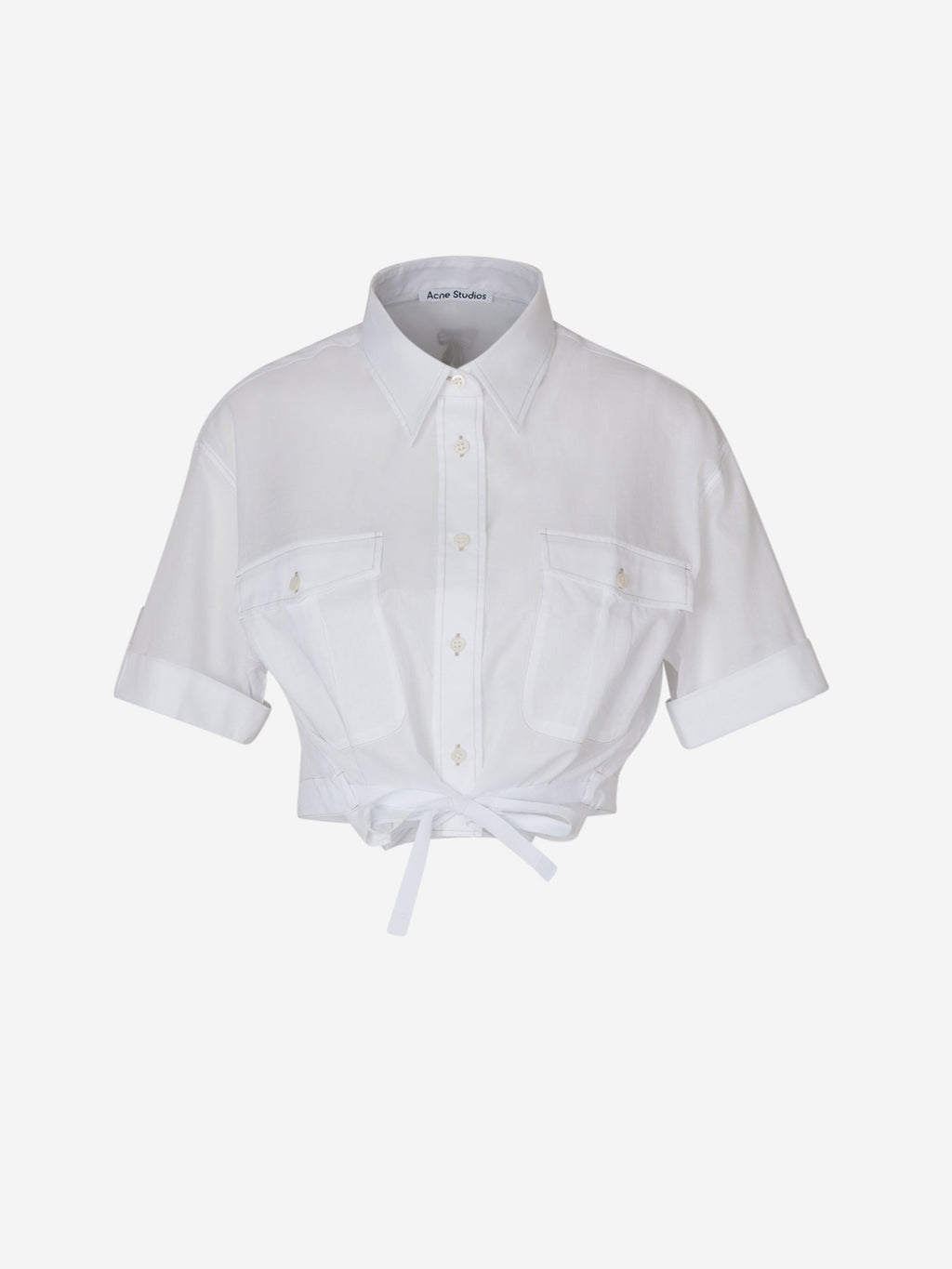Оригінальна Semi-Transparent Cropped Blouse Acne studios – боковий вид