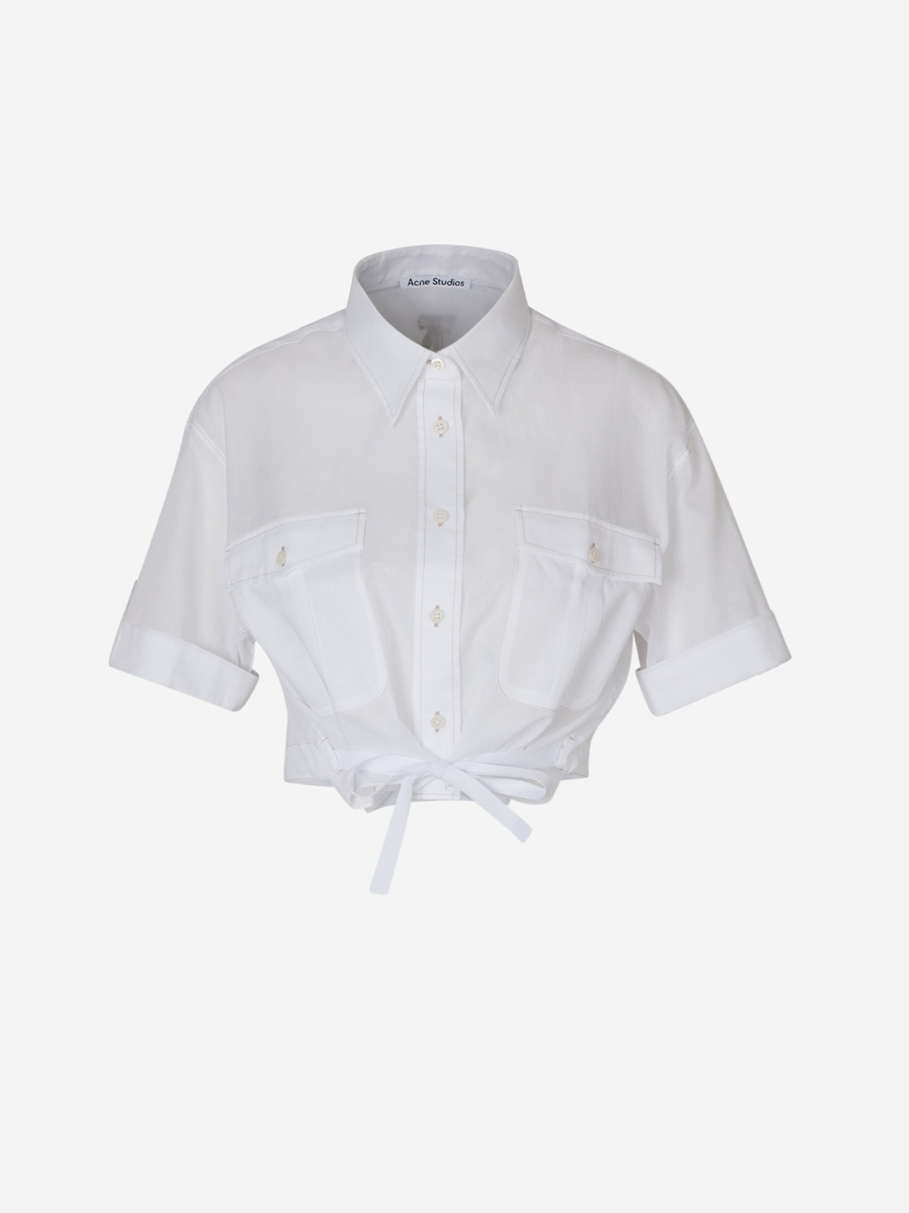 Оригінальна Semi-Transparent Cropped Blouse Acne studios – боковий вид
