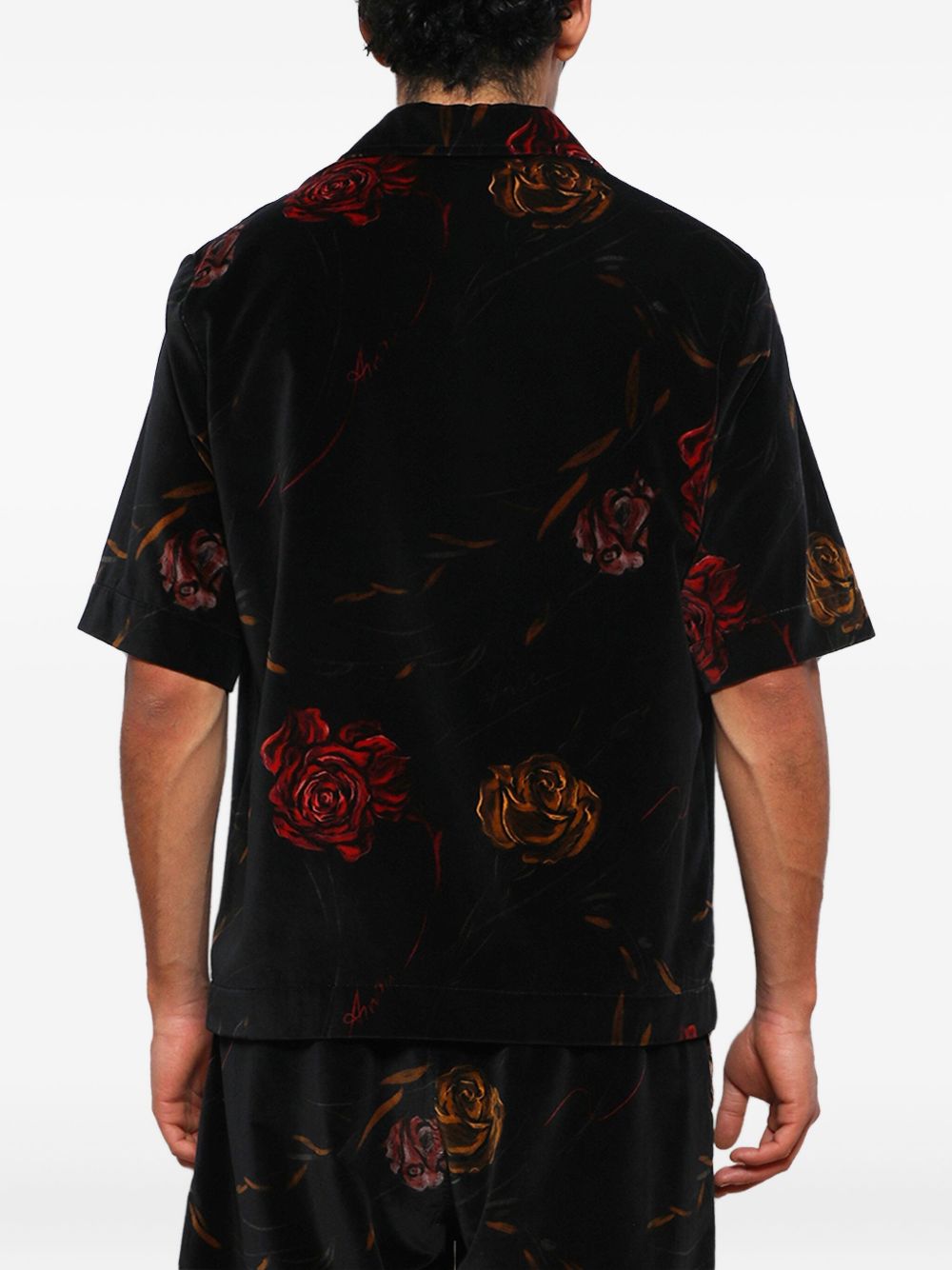 Rose-Print Velvet Shirt Amiri оригінал – Купити в Україні – вид ззаду