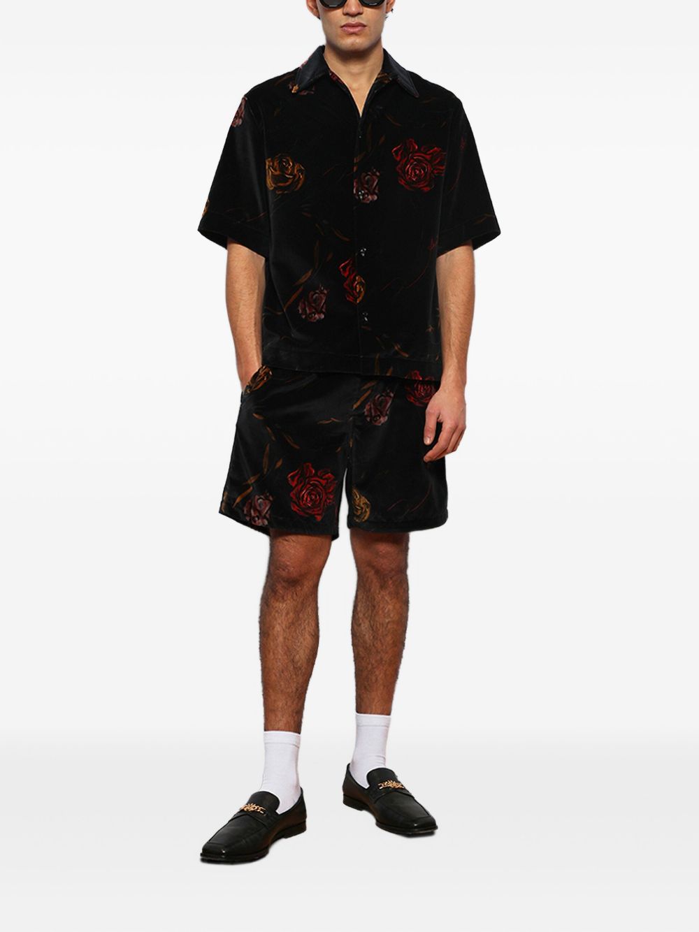 Rose-Print Velvet Shirt Amiri оригінал – Купити в Україні – збільшений вид
