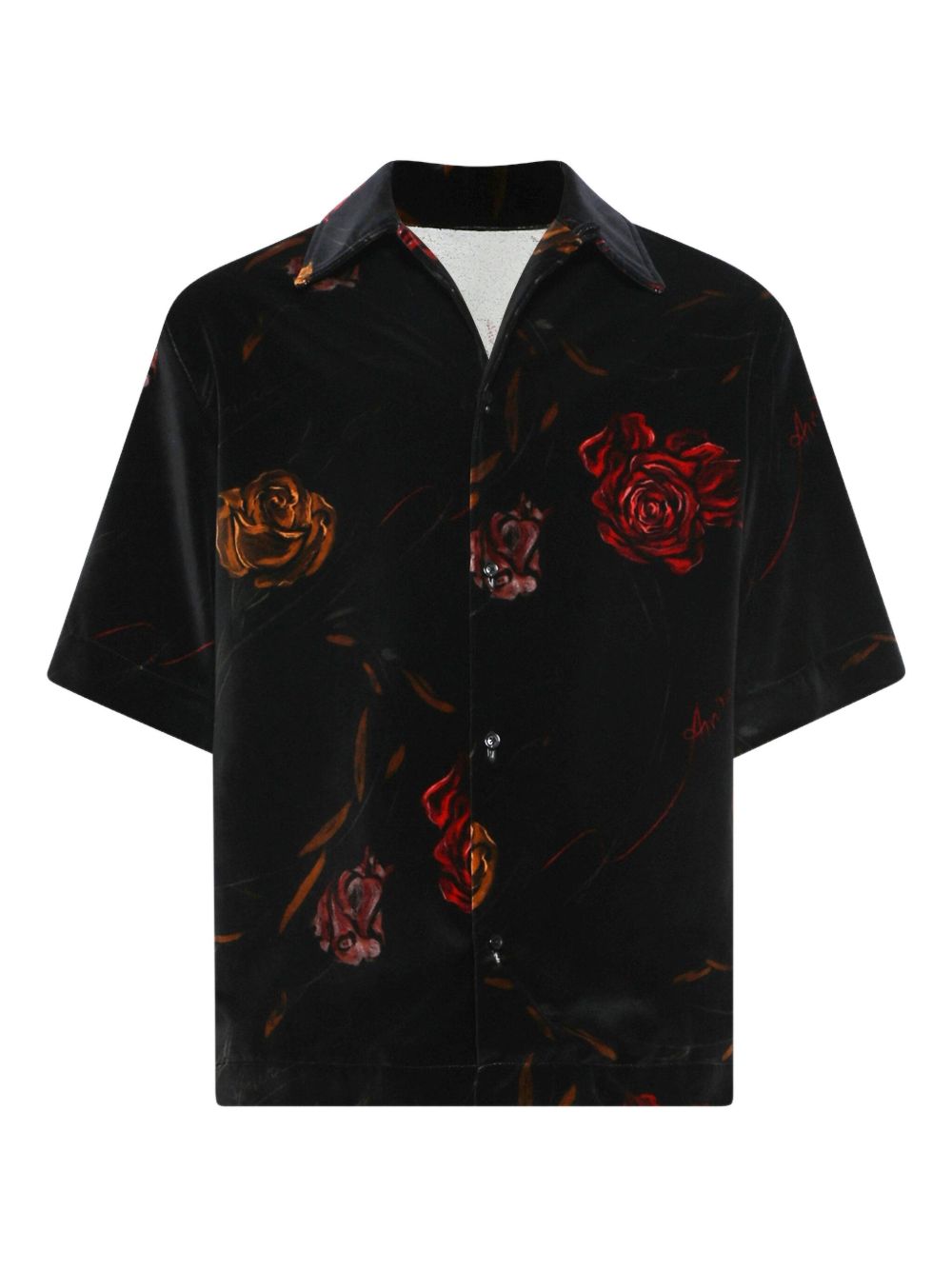 Rose-Print Velvet Shirt Amiri оригінал – Купити в Україні – боковий вид