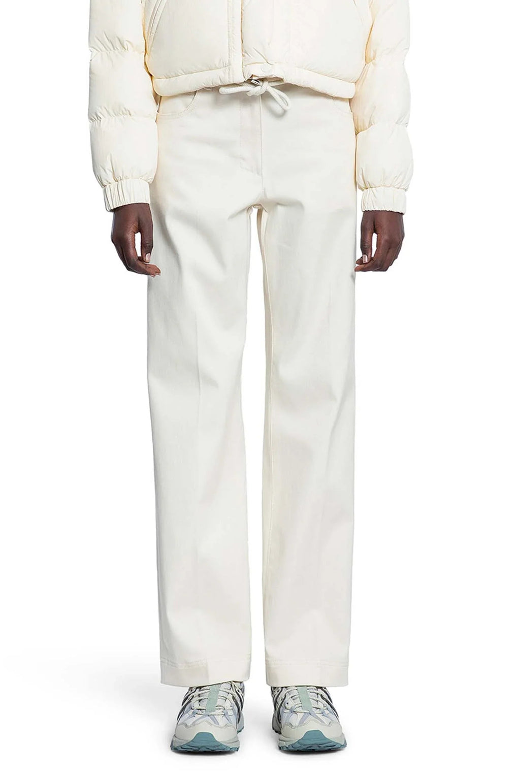 Cotton Gabardine Straight Leg Trousers Moncler – Гарантія оригінальності – боковий вид