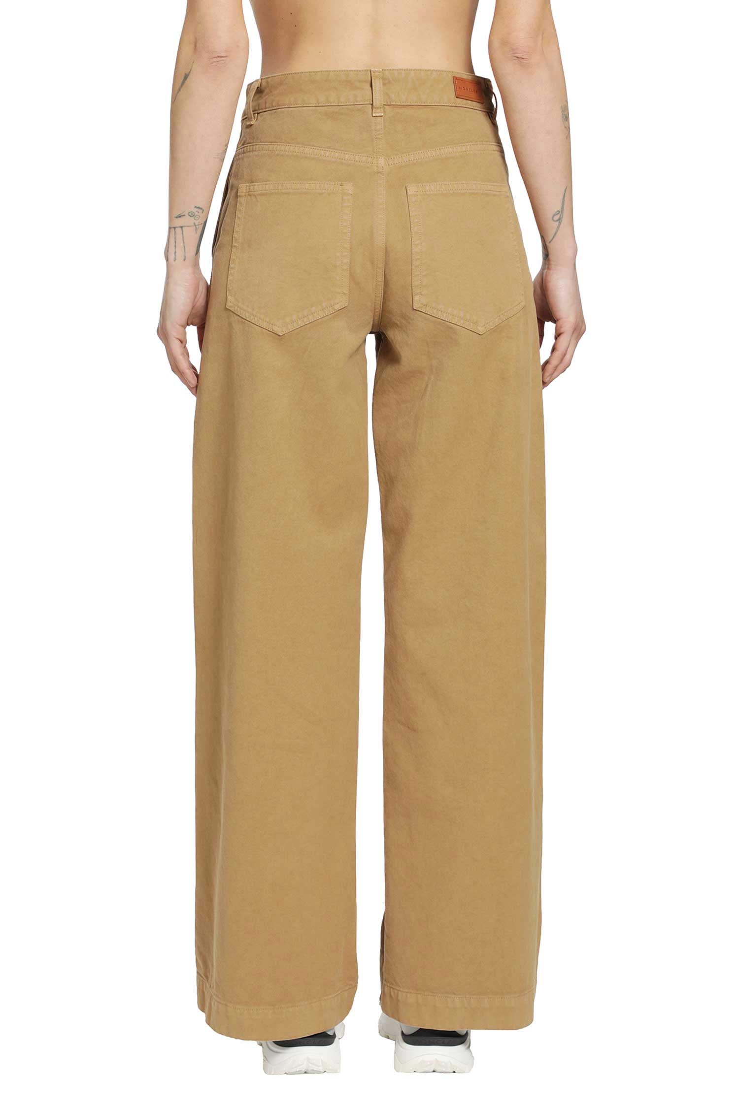 Оригінальна Leather Logo Cotton Trousers Moncler – збільшений вид