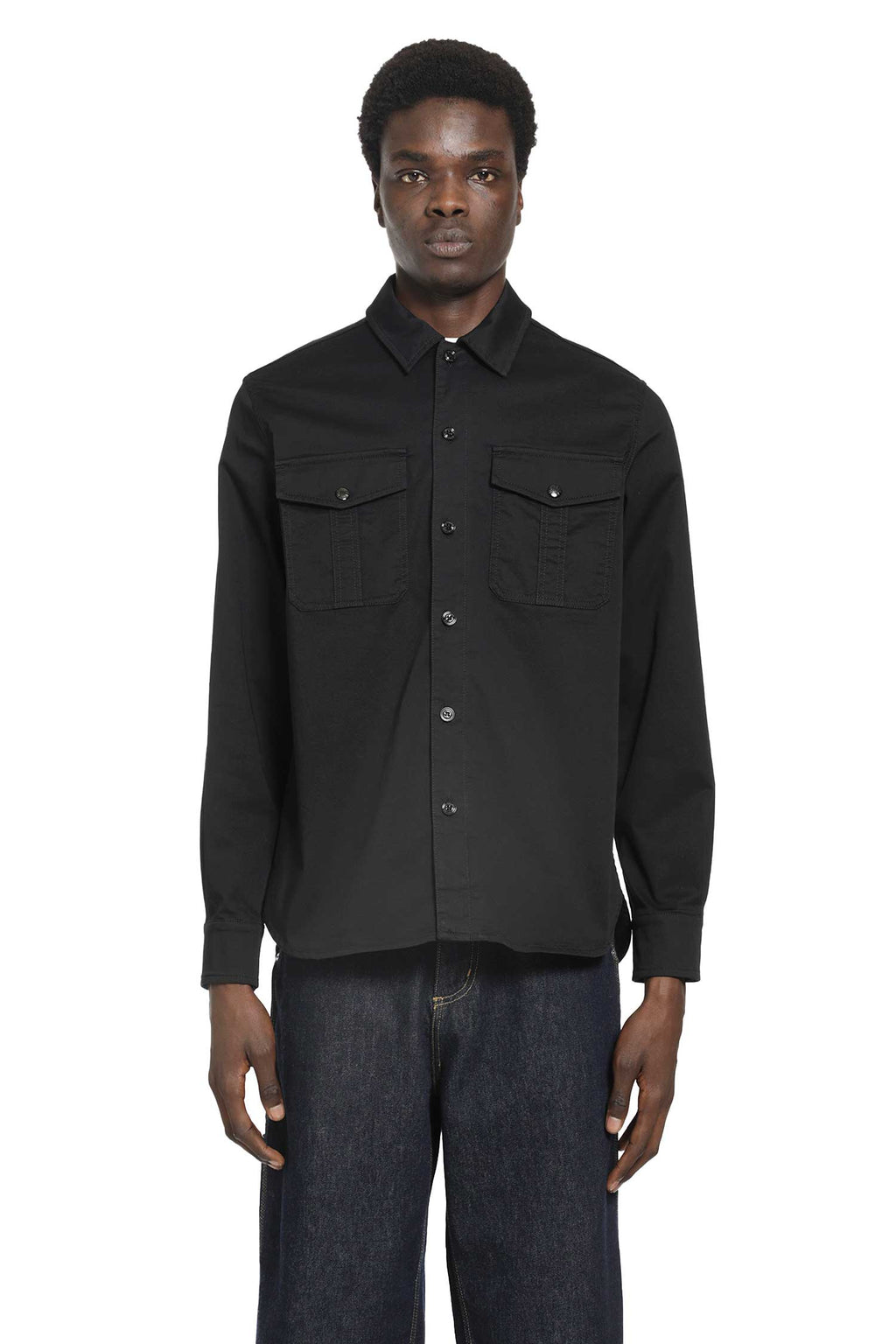 Stretch Cotton Gabardine Shirt Moncler оригінал – Купити в Україні – боковий вид