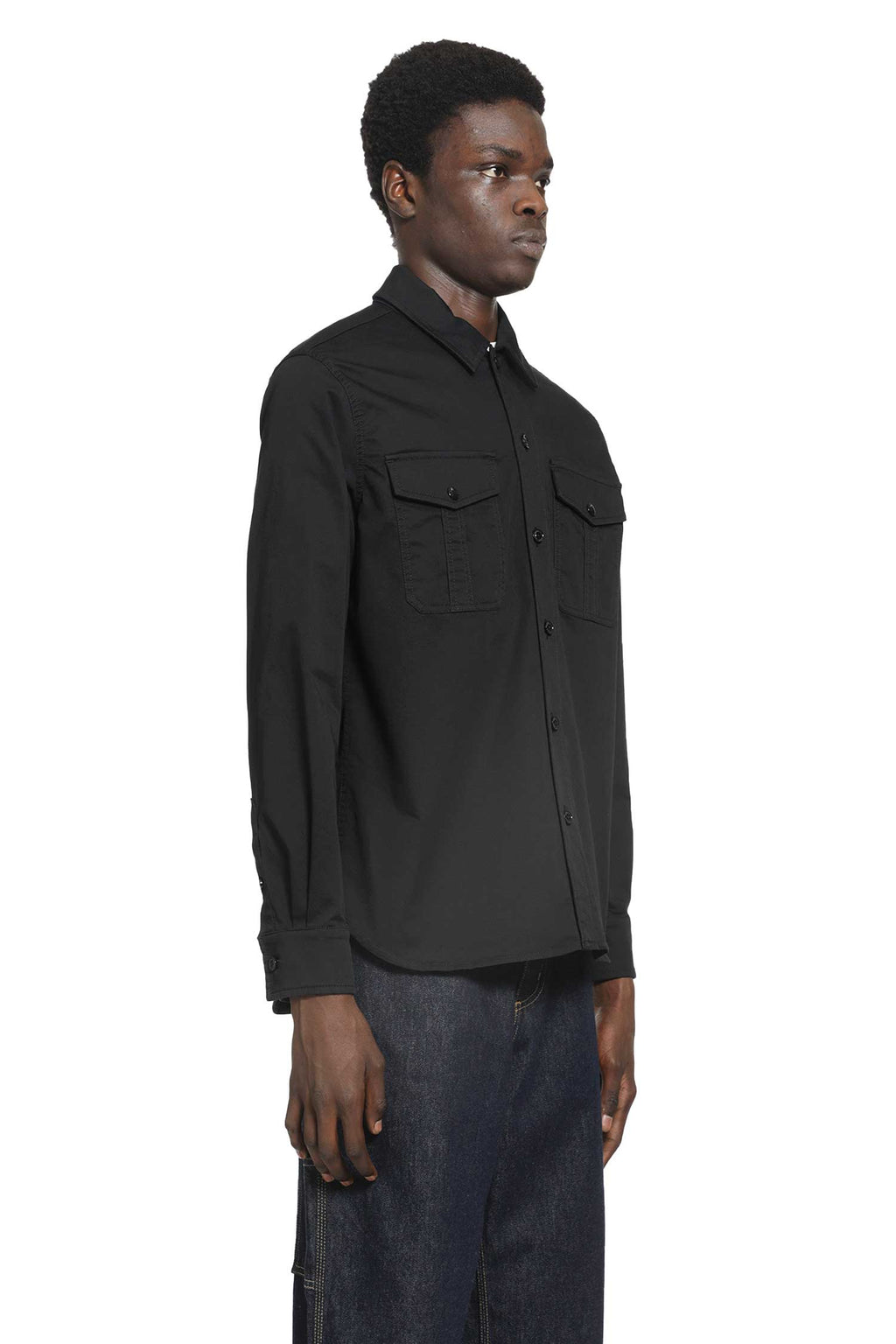 Stretch Cotton Gabardine Shirt Moncler оригінал – Купити в Україні – вид ззаду