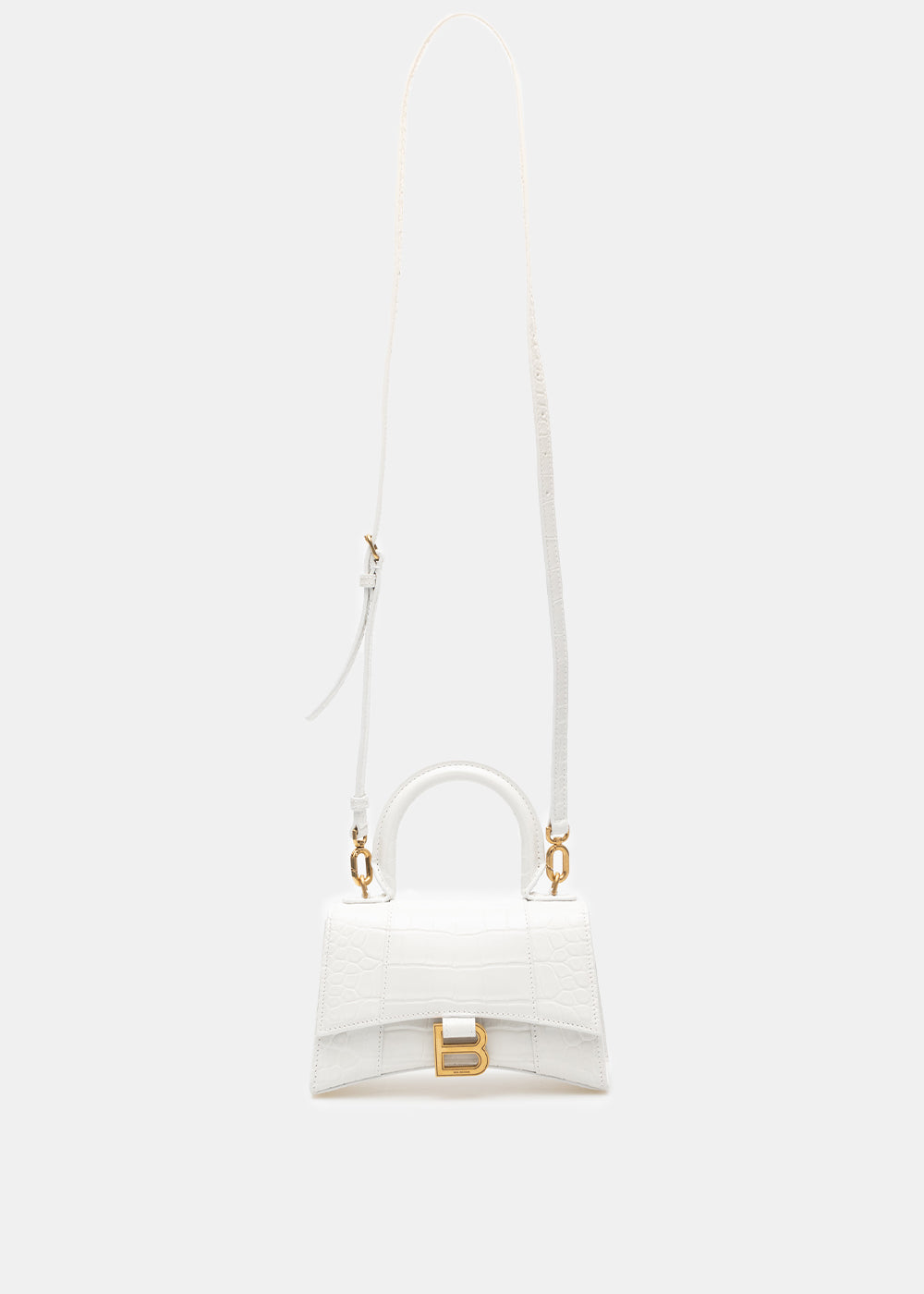 White Hourglass Xs Top Handle Bag Balenciaga – Гарантія оригінальності – боковий вид