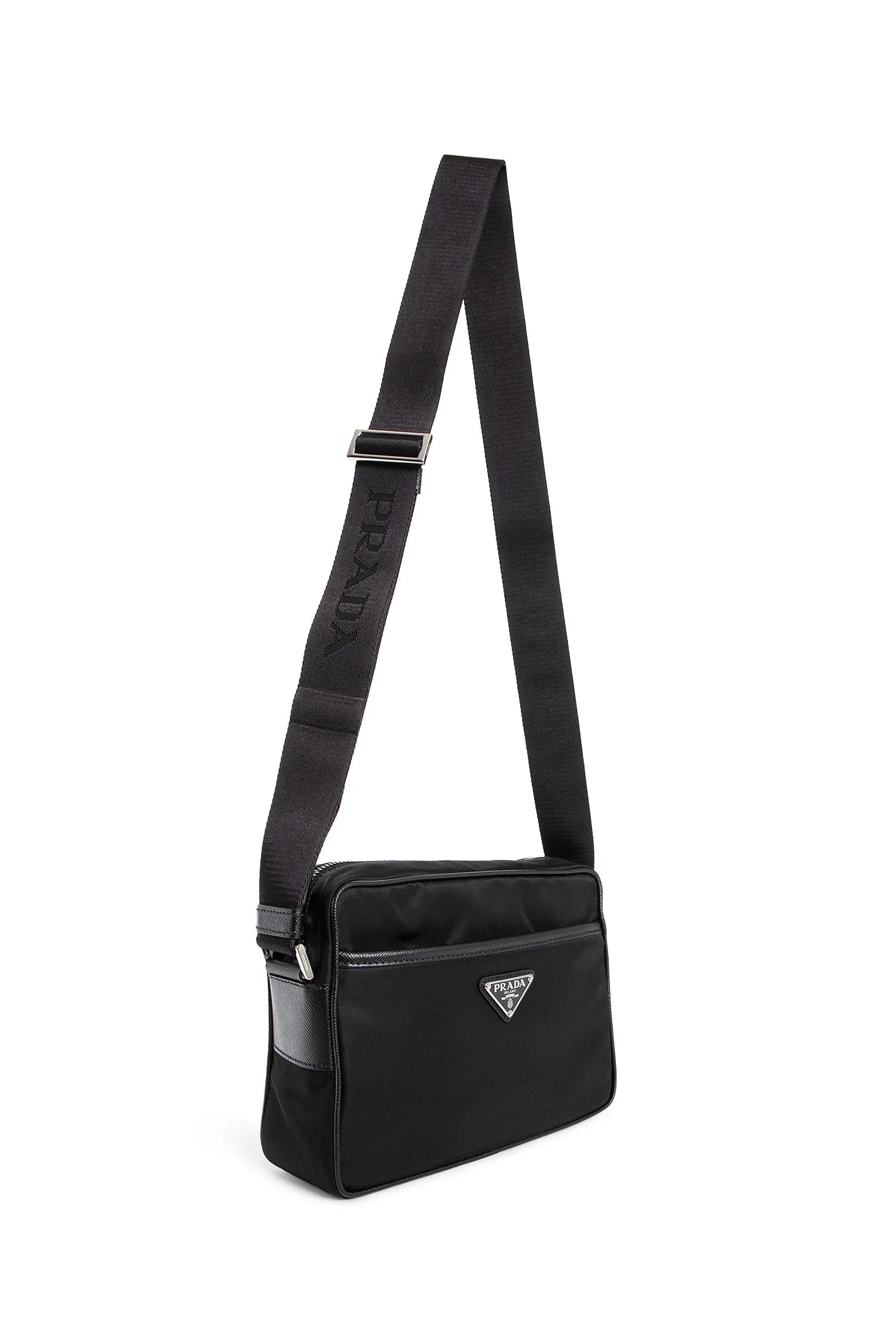 Nylon And Saffiano Leather Shoulder Bag Prada оригінал – Купити в Україні – вид ззаду