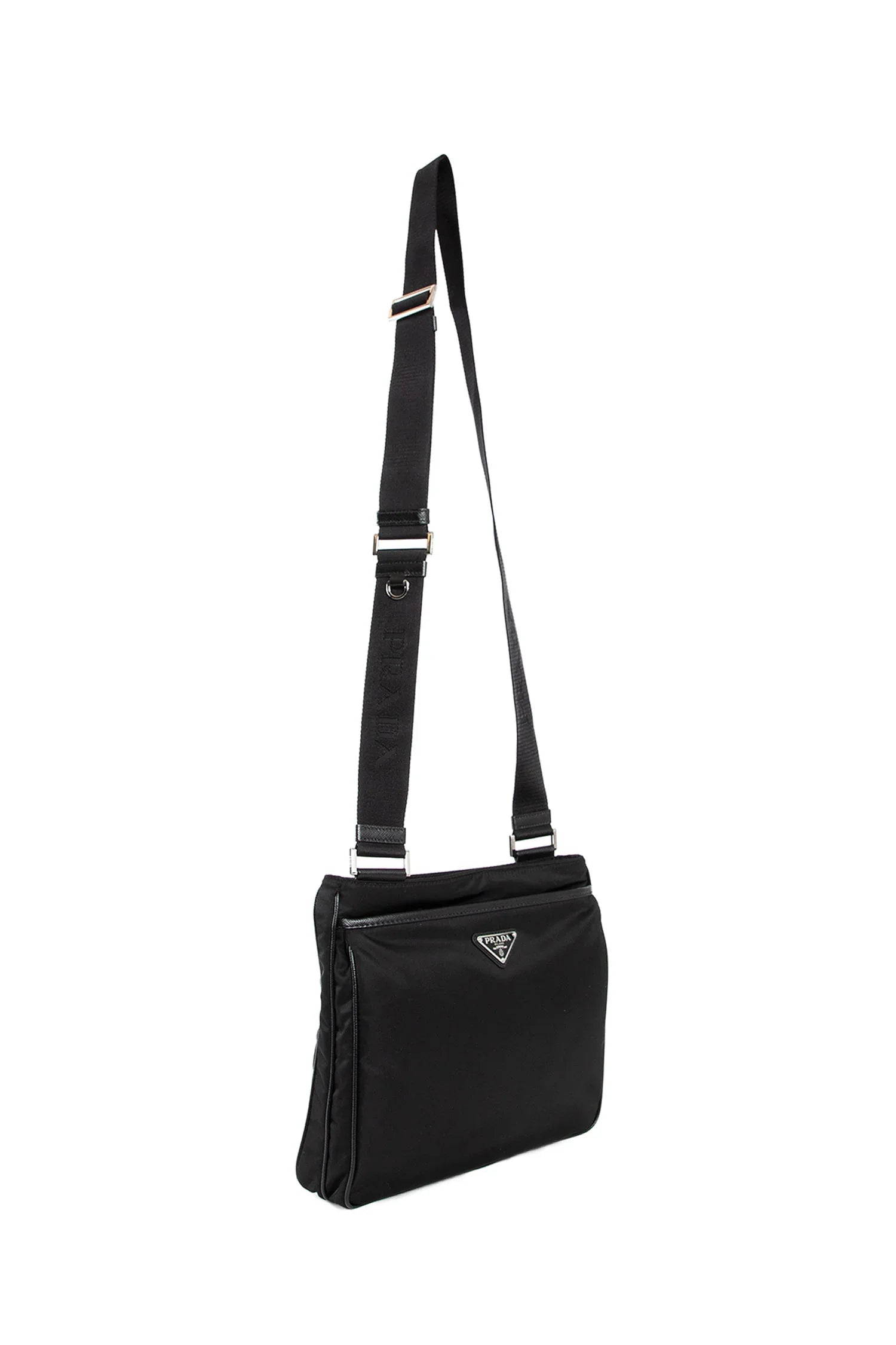 Nylon And Saffiano Leather Shoulder Bag Prada оригінал – Купити в Україні – вид ззаду