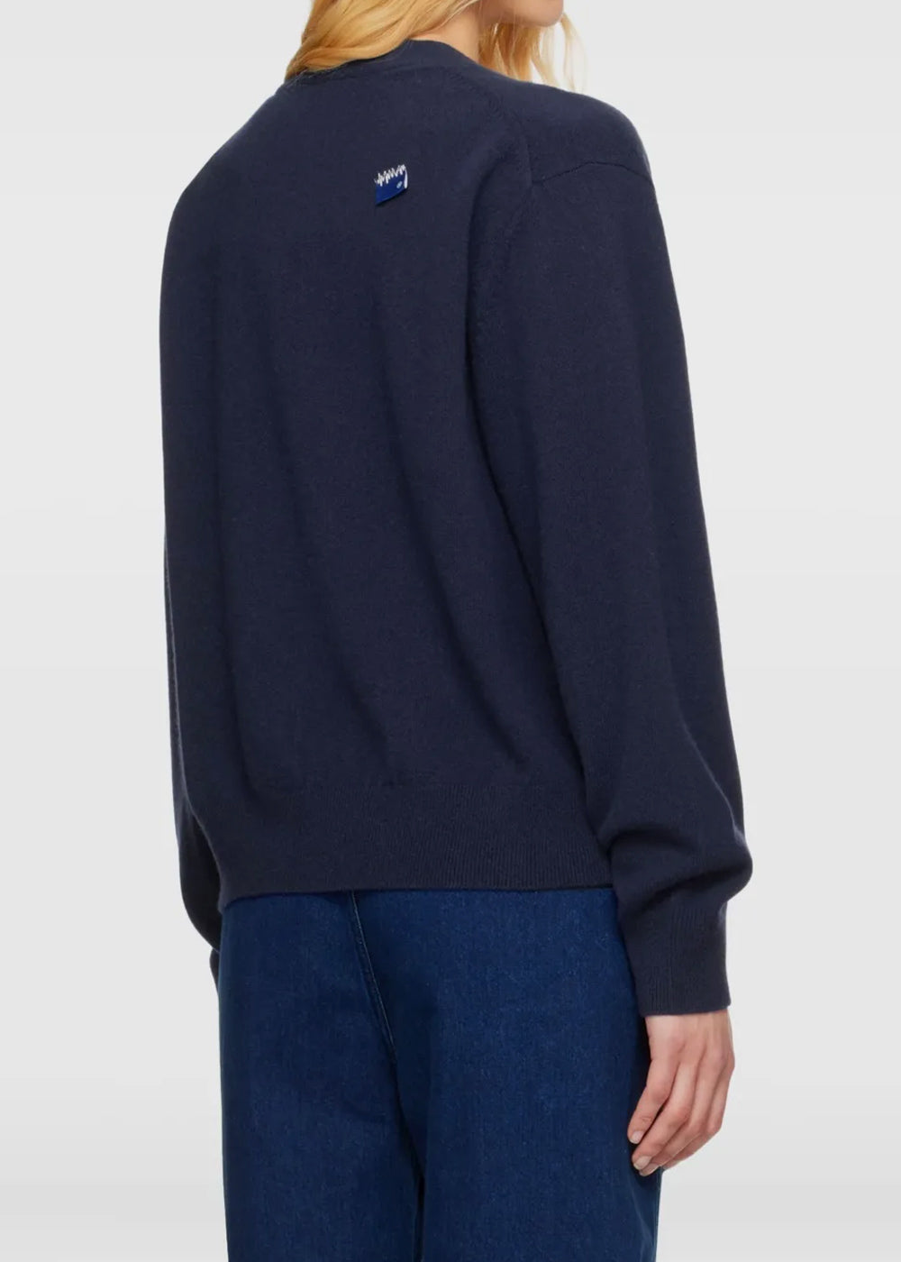 Blue Button-Fastening Logo-Detail Cardigan Ader error оригінал – Купити в Україні – вид ззаду