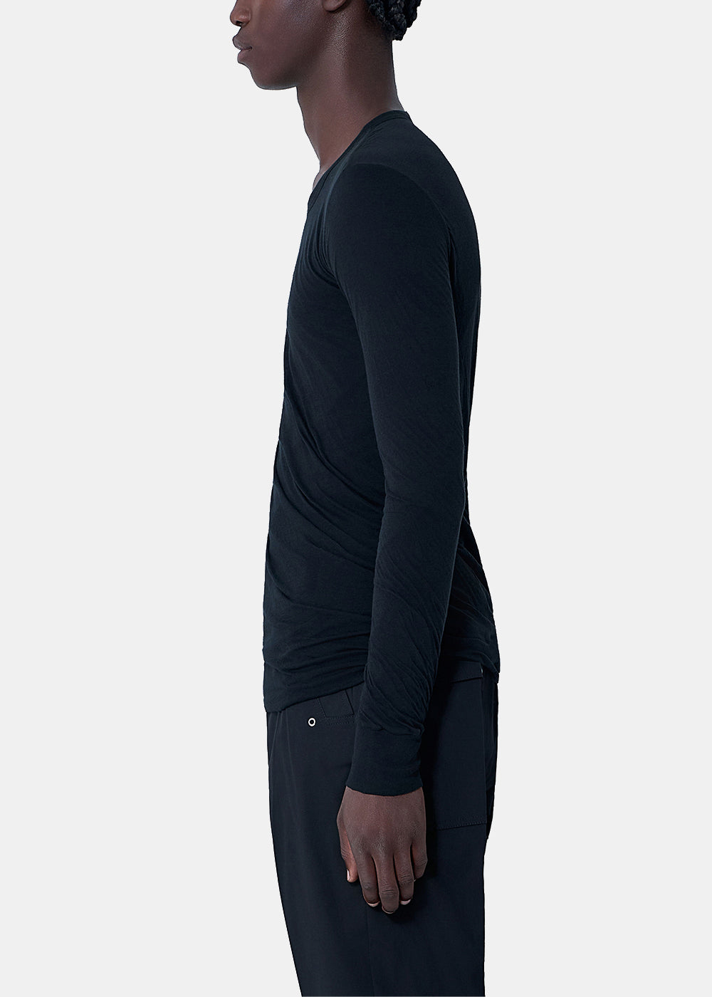 Black Double-Layer Long-Sleeve T-Shirt Rick owens – Гарантія оригінальності – детальний вид