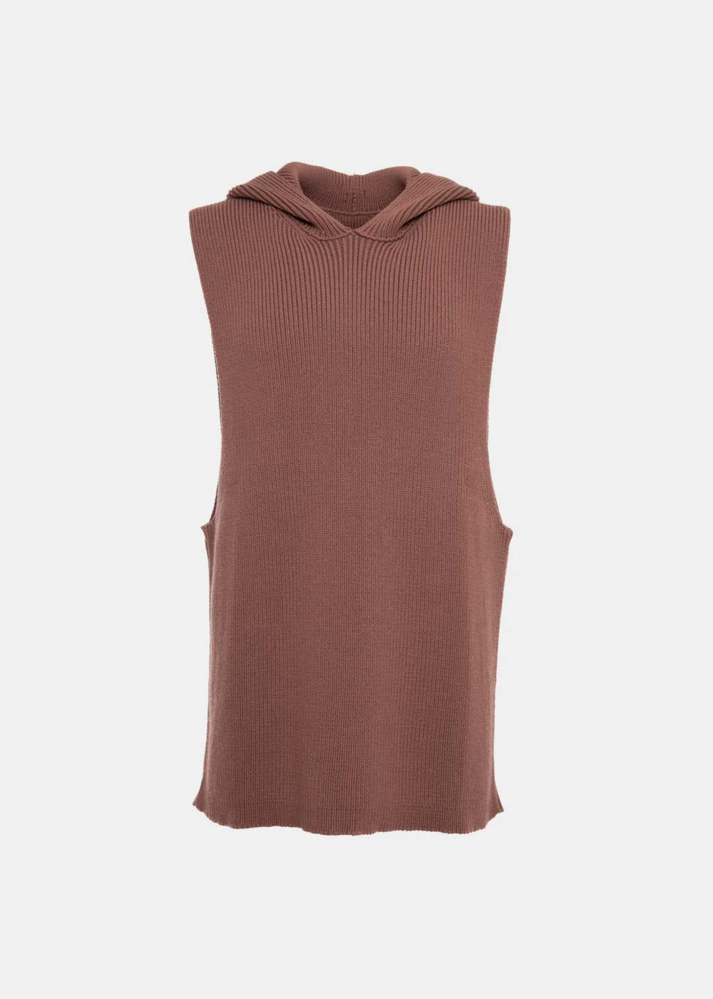 Brown Ribbed Tank Hoodie Rick owens – Гарантія оригінальності – боковий вид