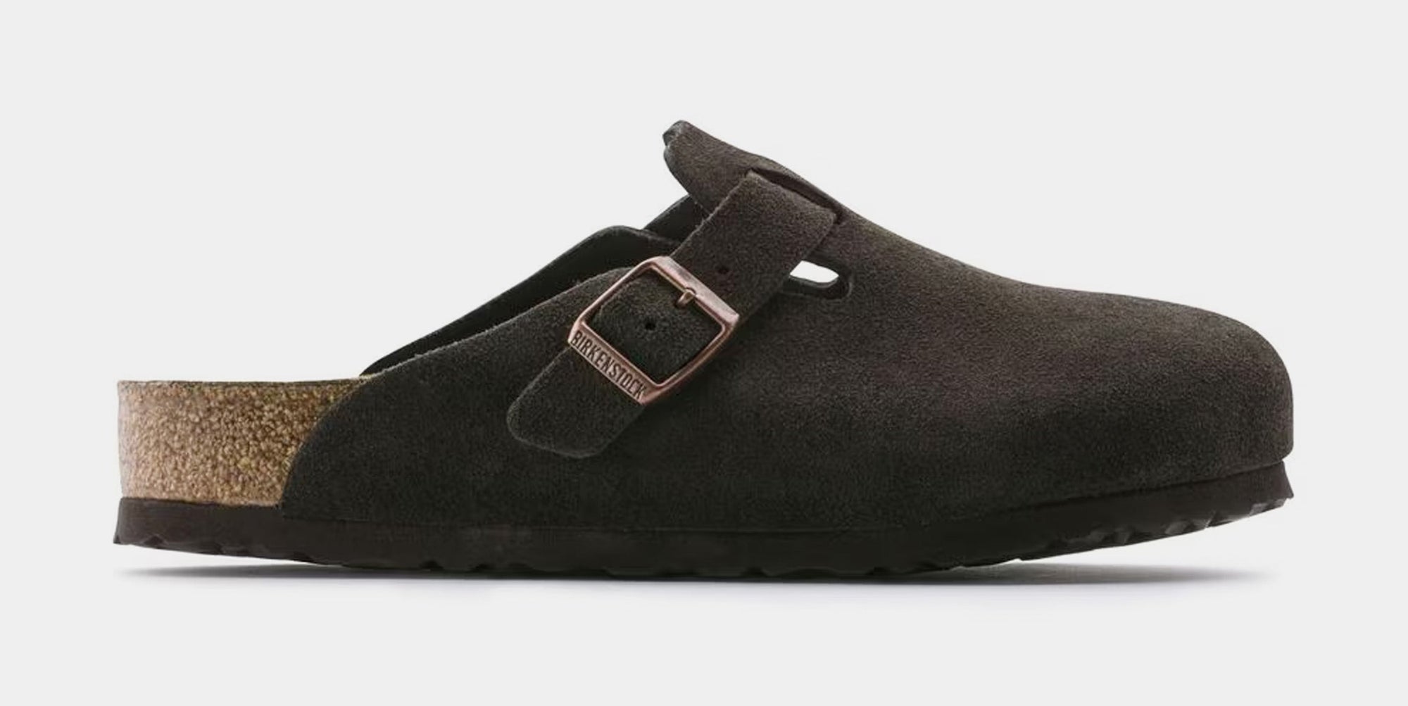 Boston Suede Leather Clog Mens Sandals Birkenstock – Гарантія оригінальності – боковий вид - BIRKENSTOCK