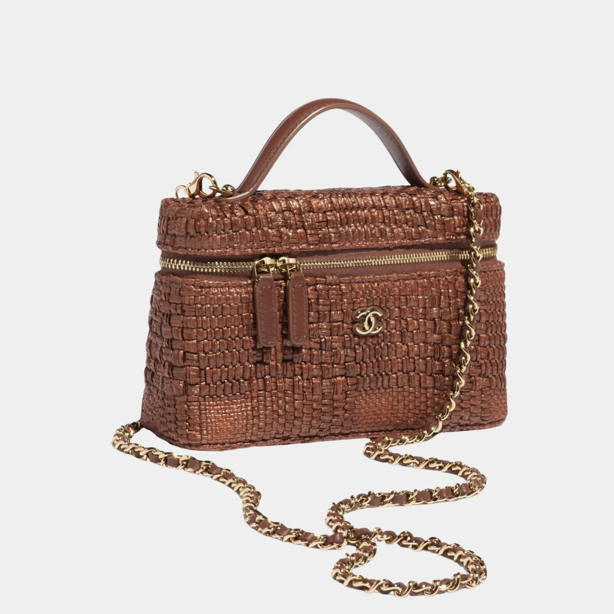 Classic Vanity With Chain Braided Raffia & Gold Tone Metal Chanel – Гарантія оригінальності – збільшений вид