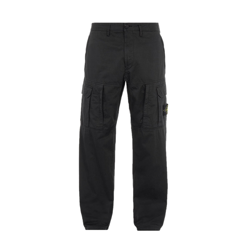 Mens Stretch Cotton Pants Black Stone island – Гарантія оригінальності – боковий вид